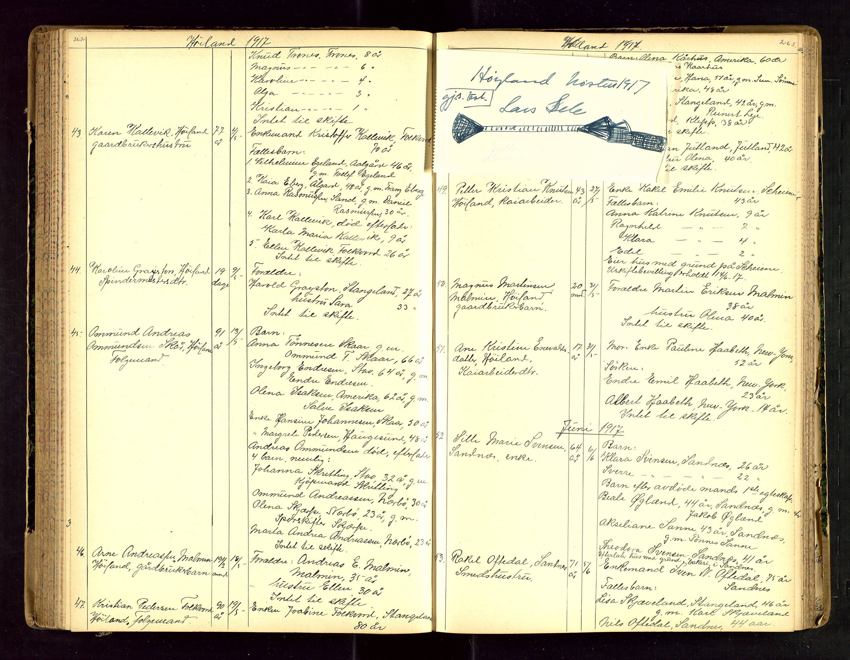 Jæren sorenskriveri, AV/SAST-A-100310/01/5/52/52B/L0003: DØDSFALLPROTOKOLL, 1910-1916, p. 262-263