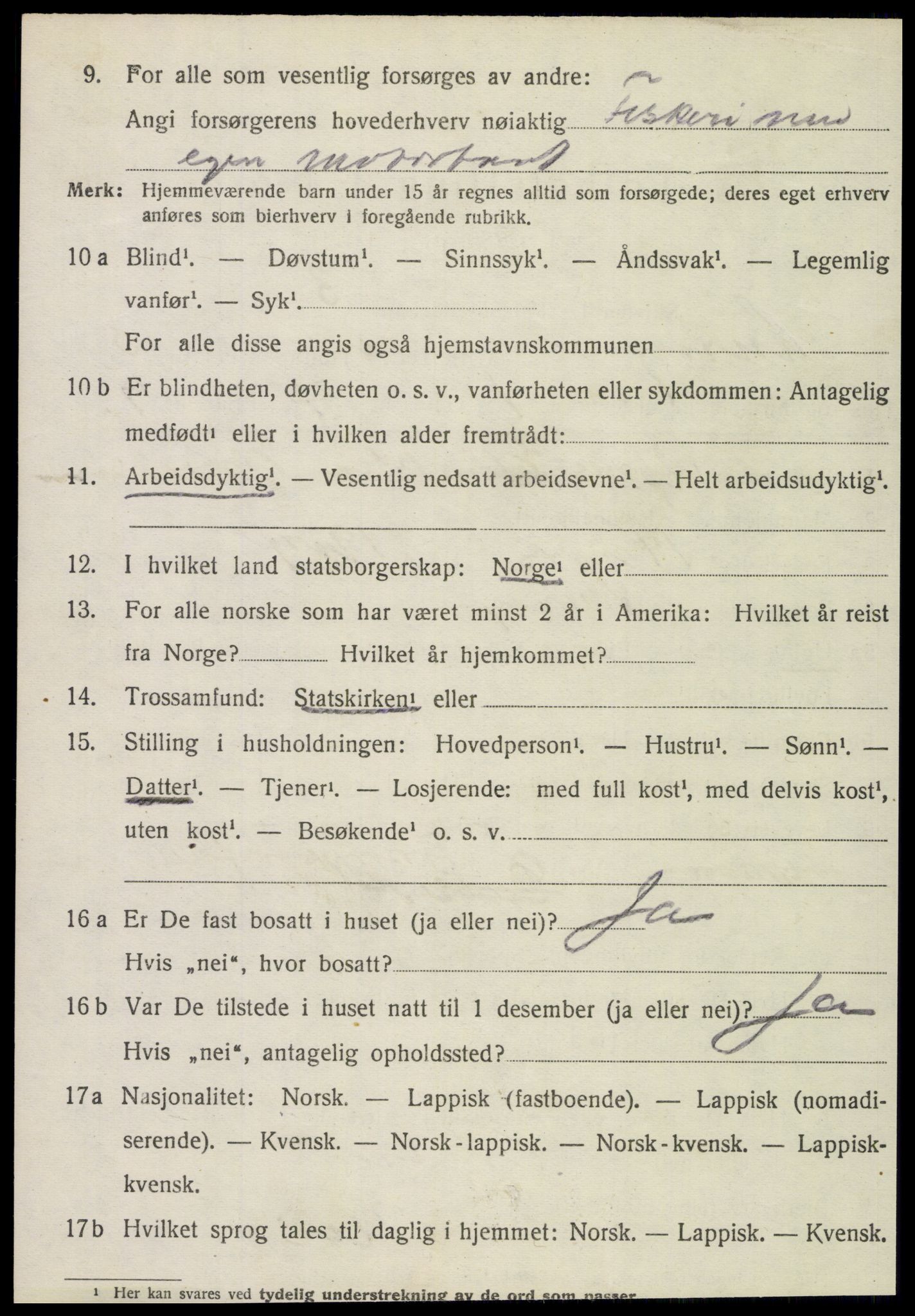 SAT, 1920 census for Lurøy, 1920, p. 1810