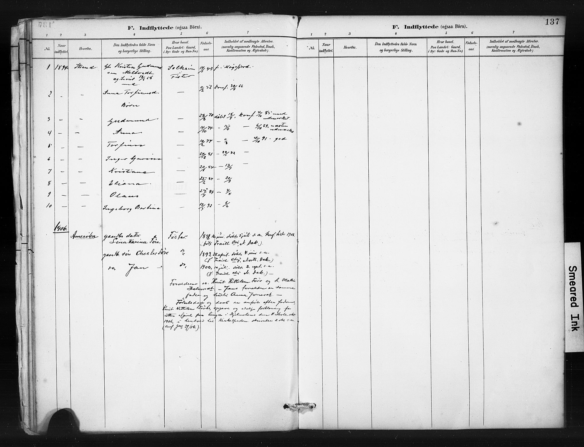 Hjelmeland sokneprestkontor, SAST/A-101843/01/IV/L0015: Parish register (official) no. A 15, 1887-1910, p. 137