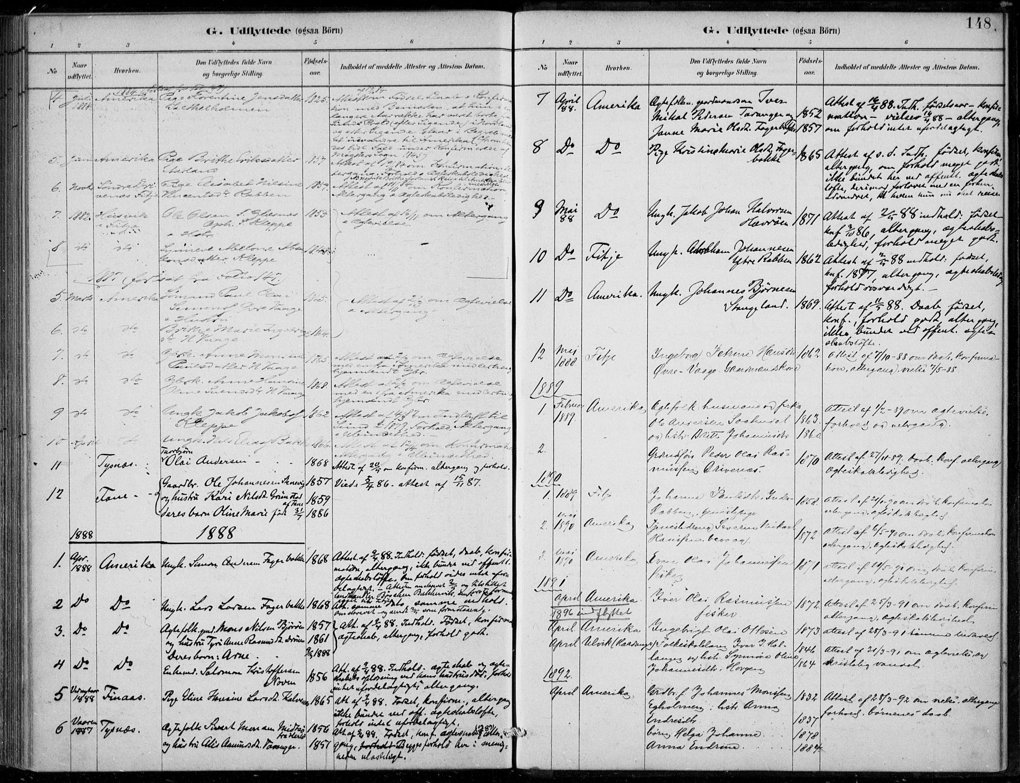 Sund sokneprestembete, AV/SAB-A-99930: Parish register (official) no. D 1, 1882-1899, p. 148