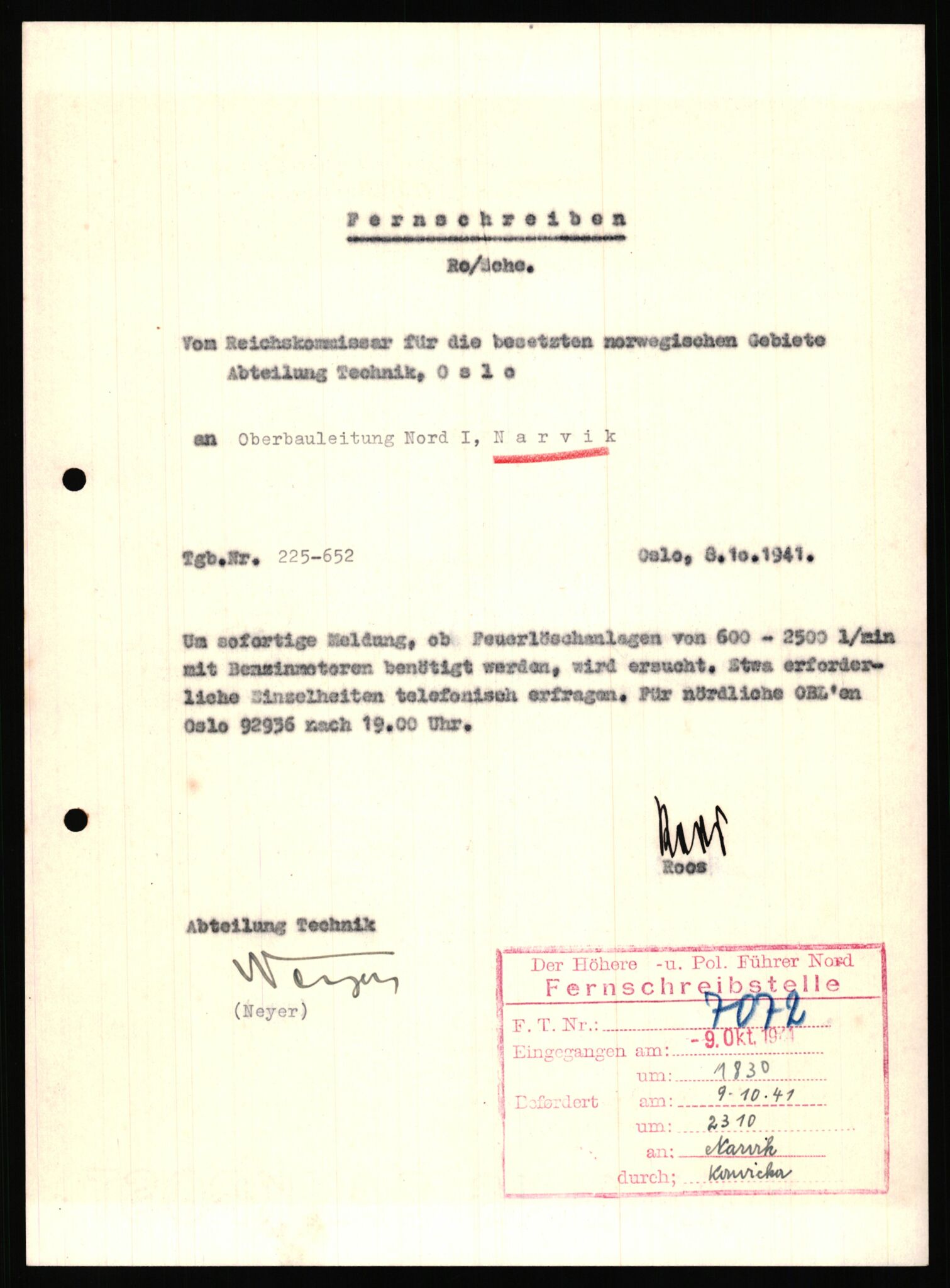Tyske arkiver, Organisation Todt (OT), Einsatzgruppe Wiking, AV/RA-RAFA-2188/2/B/Bb/L0006: Korrespondanse med Kriegsmarine, 1940-1941, p. 26