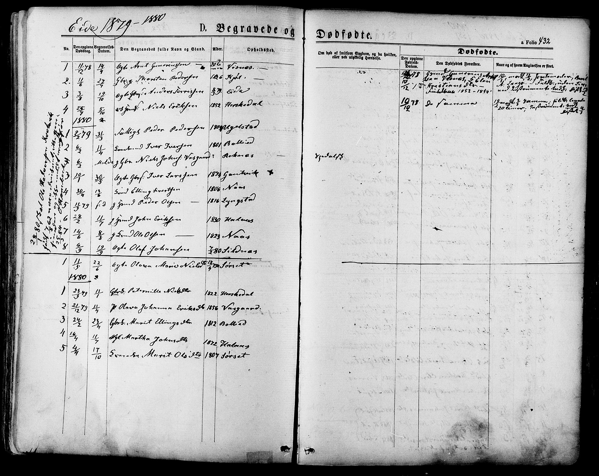 Ministerialprotokoller, klokkerbøker og fødselsregistre - Møre og Romsdal, SAT/A-1454/568/L0806: Parish register (official) no. 568A12 /4, 1878-1884, p. 432