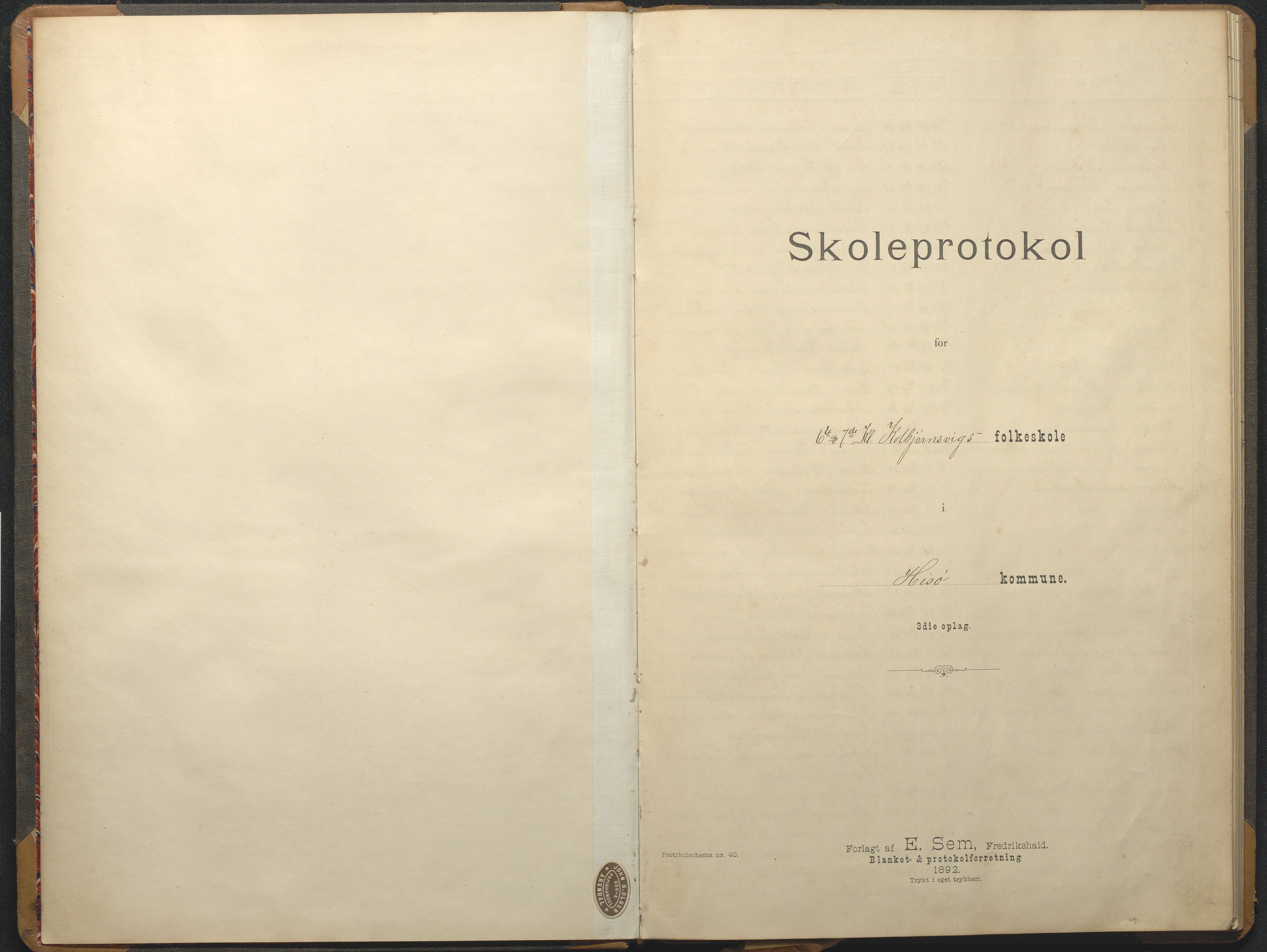 Hisøy kommune frem til 1991, AAKS/KA0922-PK/32/L0012: Skoleprotokoll, 1892-1906
