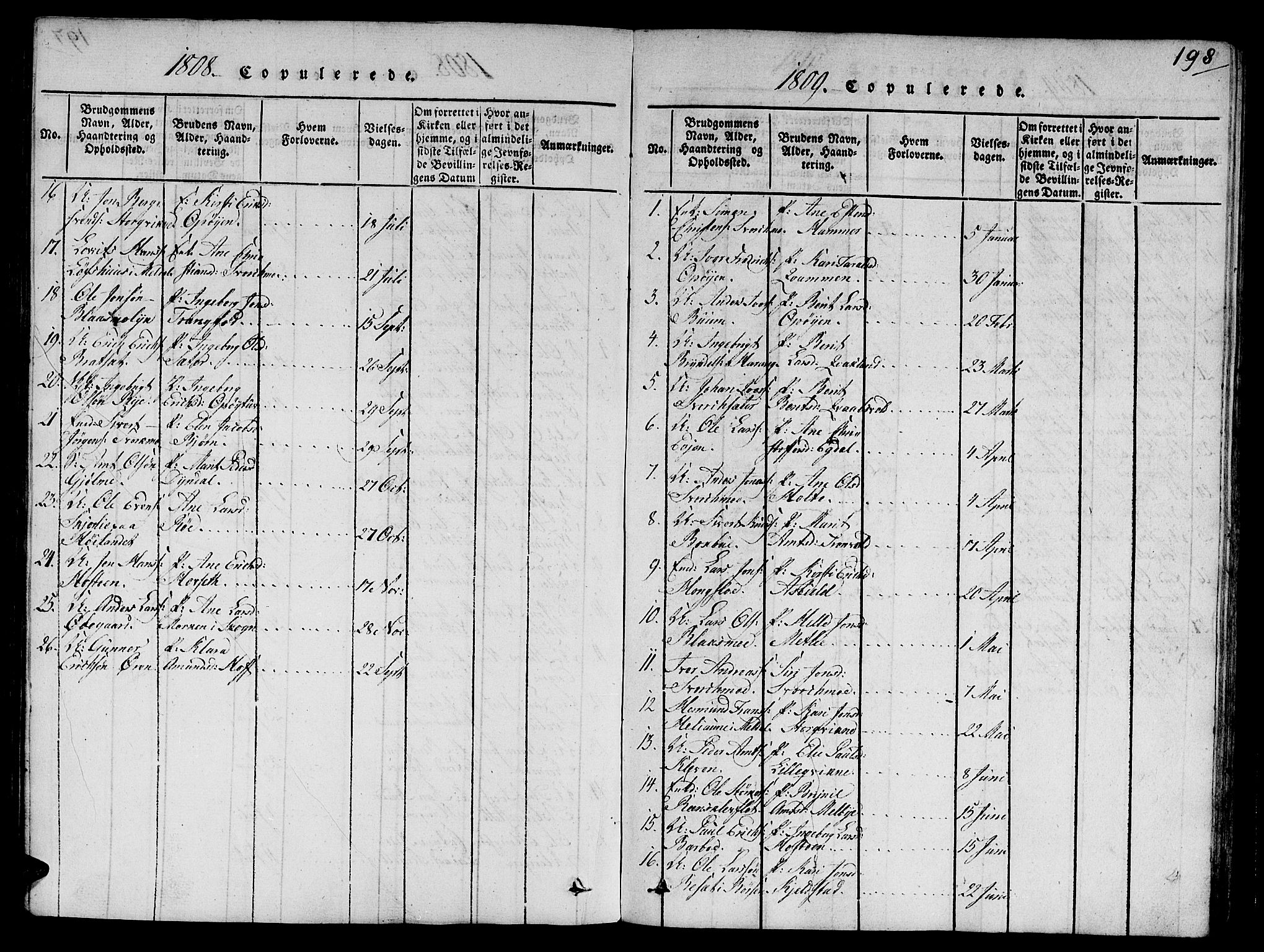 Ministerialprotokoller, klokkerbøker og fødselsregistre - Sør-Trøndelag, SAT/A-1456/668/L0803: Parish register (official) no. 668A03, 1800-1826, p. 198