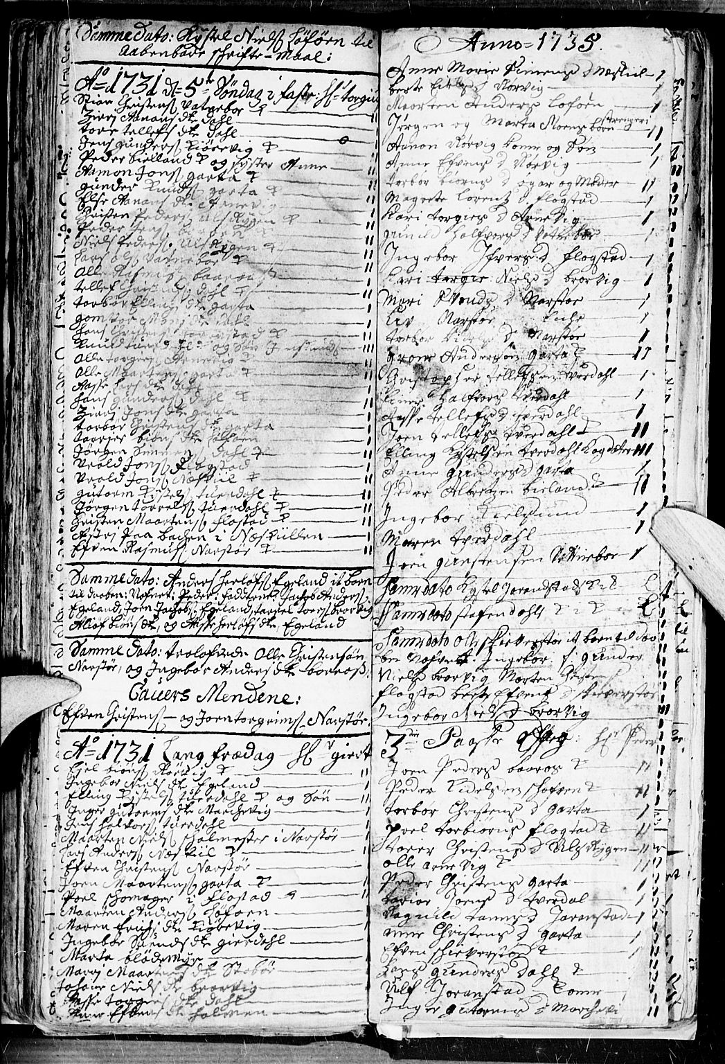 Dypvåg sokneprestkontor, AV/SAK-1111-0007/F/Fb/Fba/L0003: Parish register (copy) no. B 3, 1715-1738, p. 129