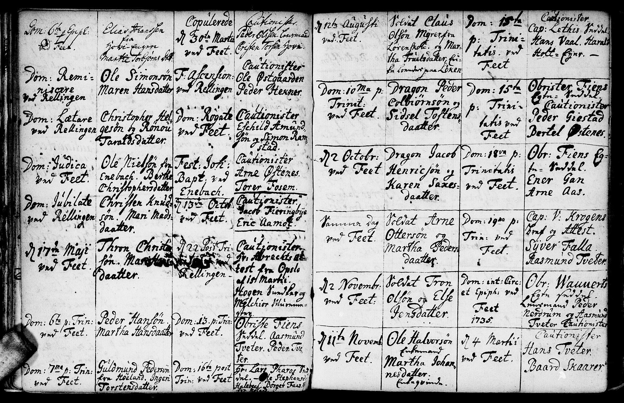 Fet prestekontor Kirkebøker, AV/SAO-A-10370a/F/Fa/L0001: Parish register (official) no. I 1, 1716-1751, p. 22