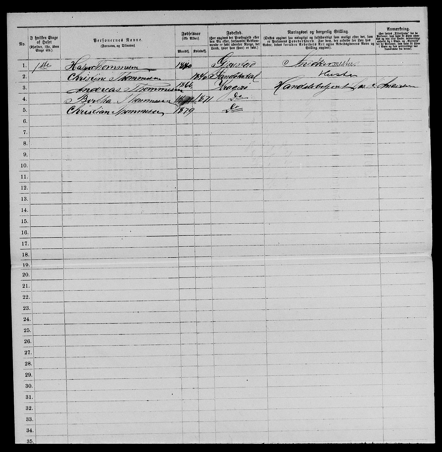 SAKO, 1885 census for 0801 Kragerø, 1885, p. 1375