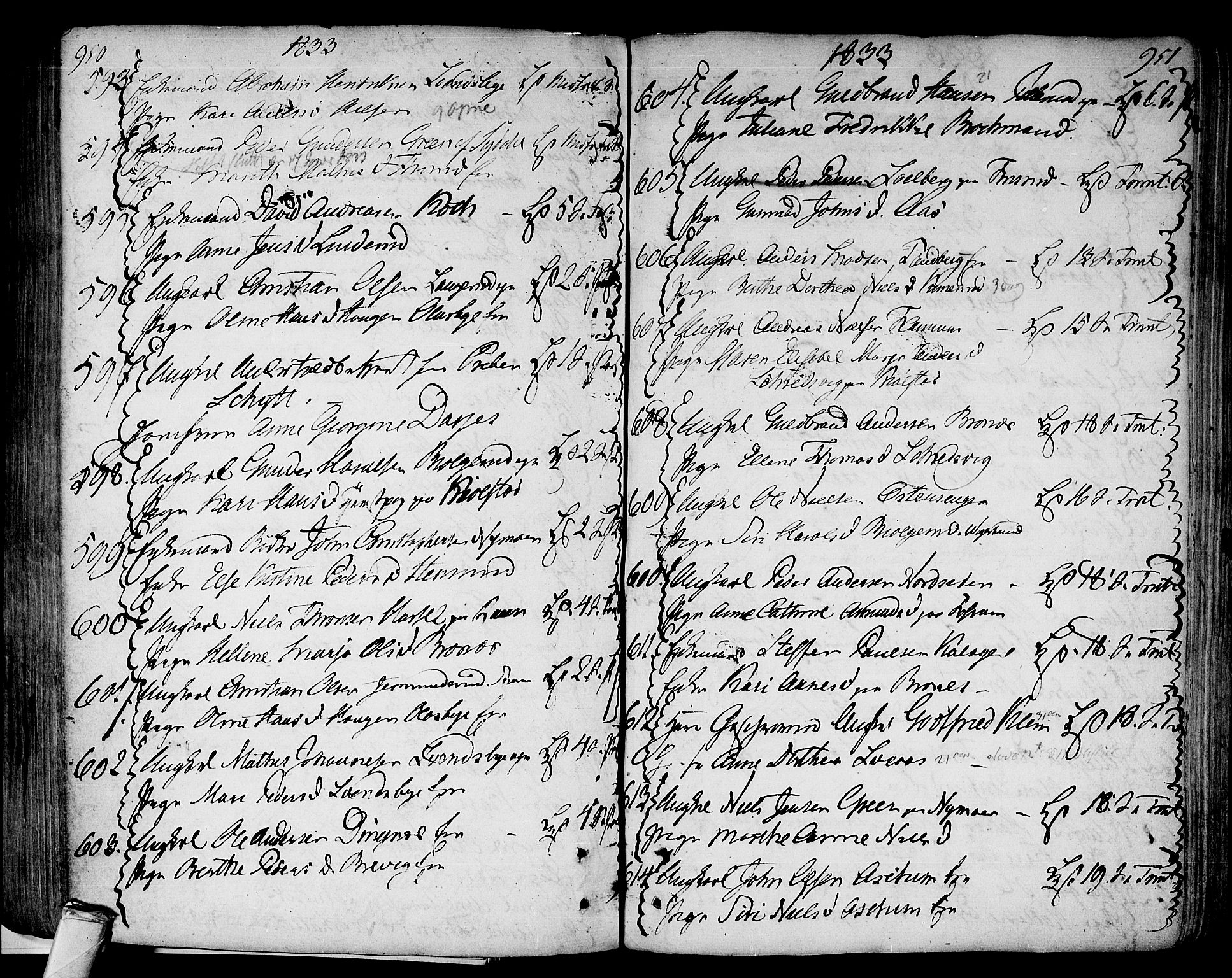 Modum kirkebøker, AV/SAKO-A-234/F/Fa/L0003: Parish register (official) no. 3, 1783-1819, p. 950-951