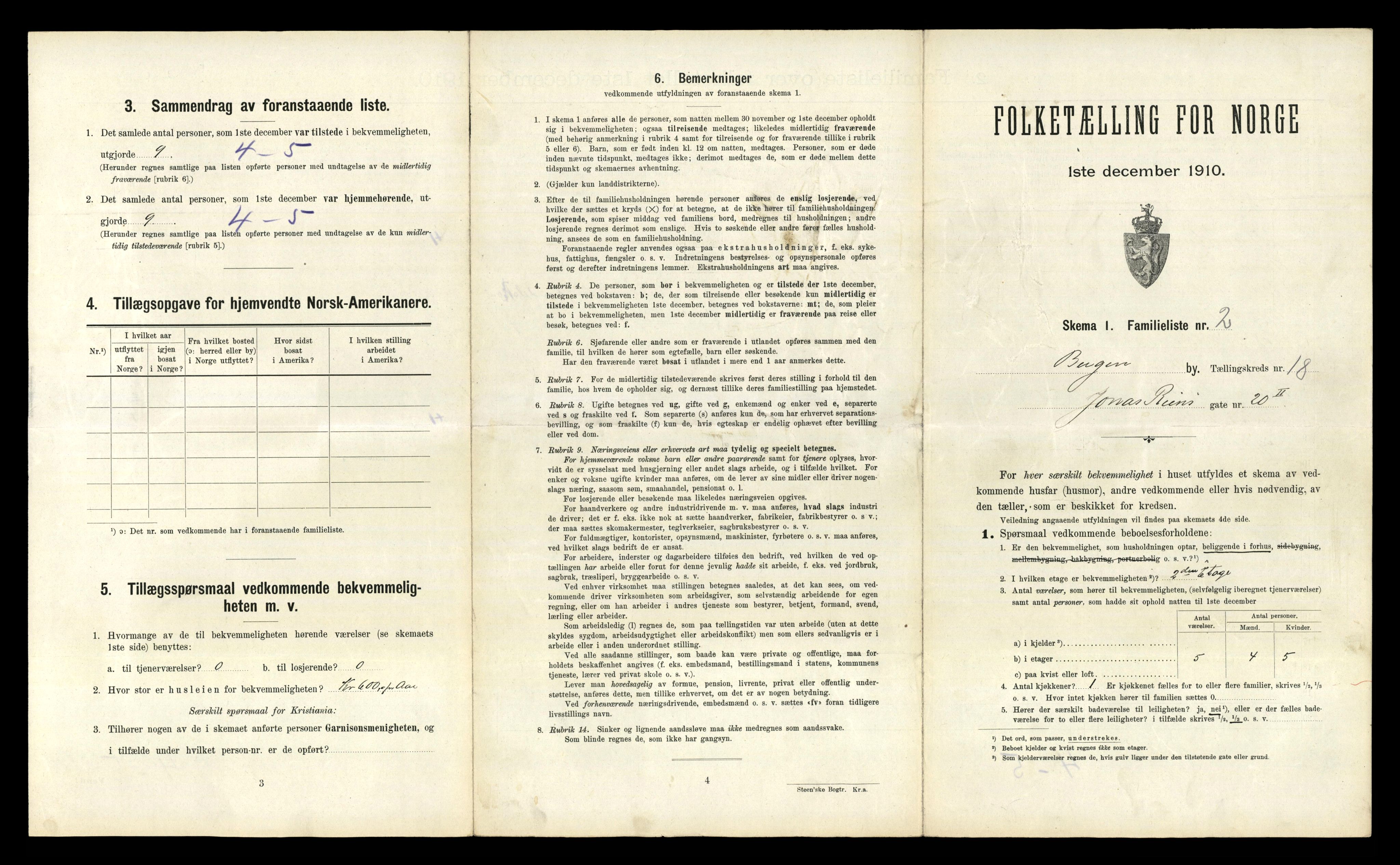 RA, 1910 census for Bergen, 1910, p. 6051