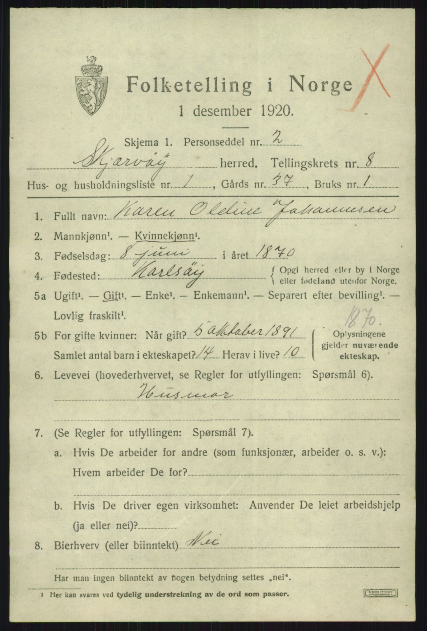 SATØ, 1920 census for Skjervøy, 1920, p. 4759