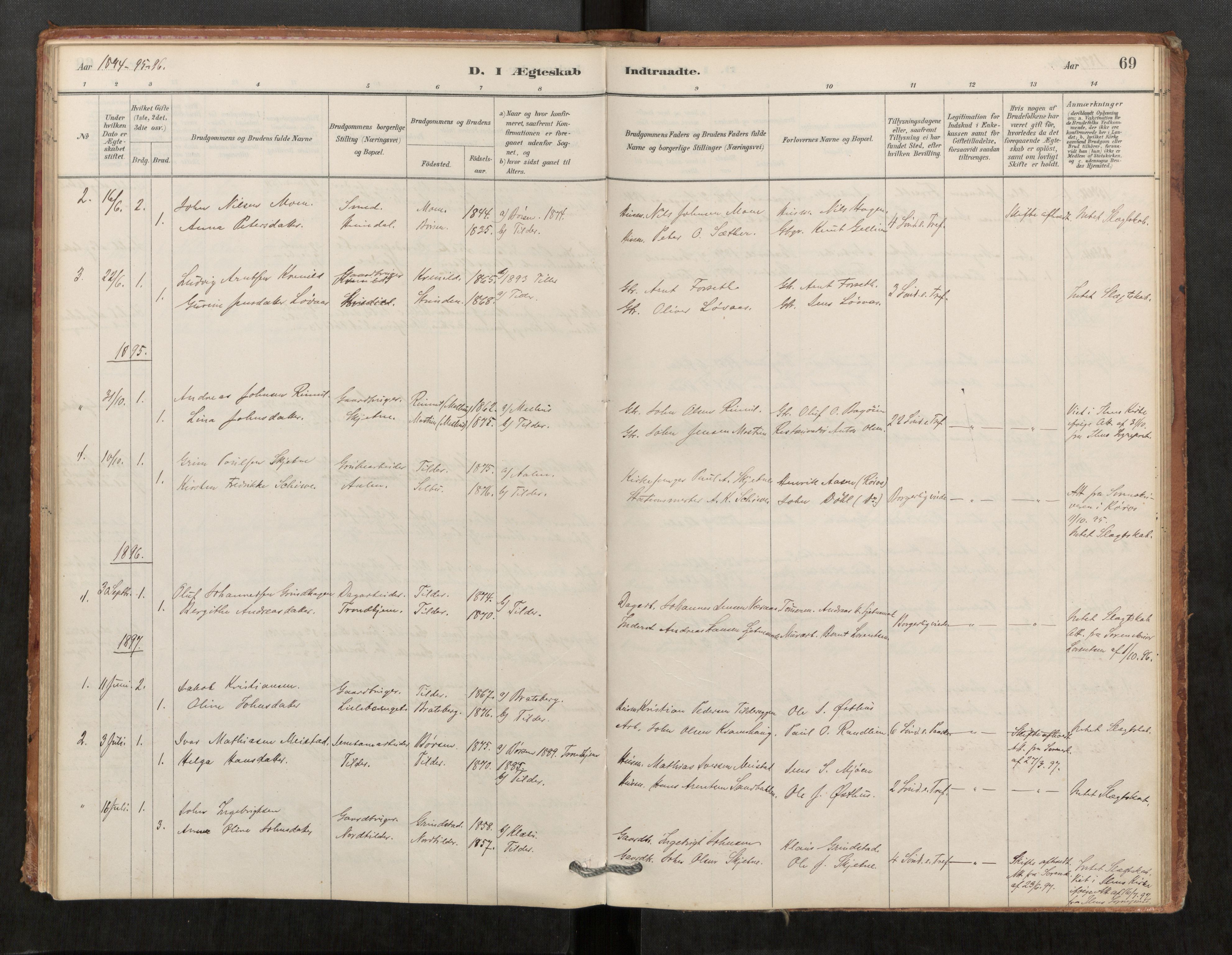 Klæbu sokneprestkontor, SAT/A-1112: Parish register (official) no. 1, 1880-1900, p. 69