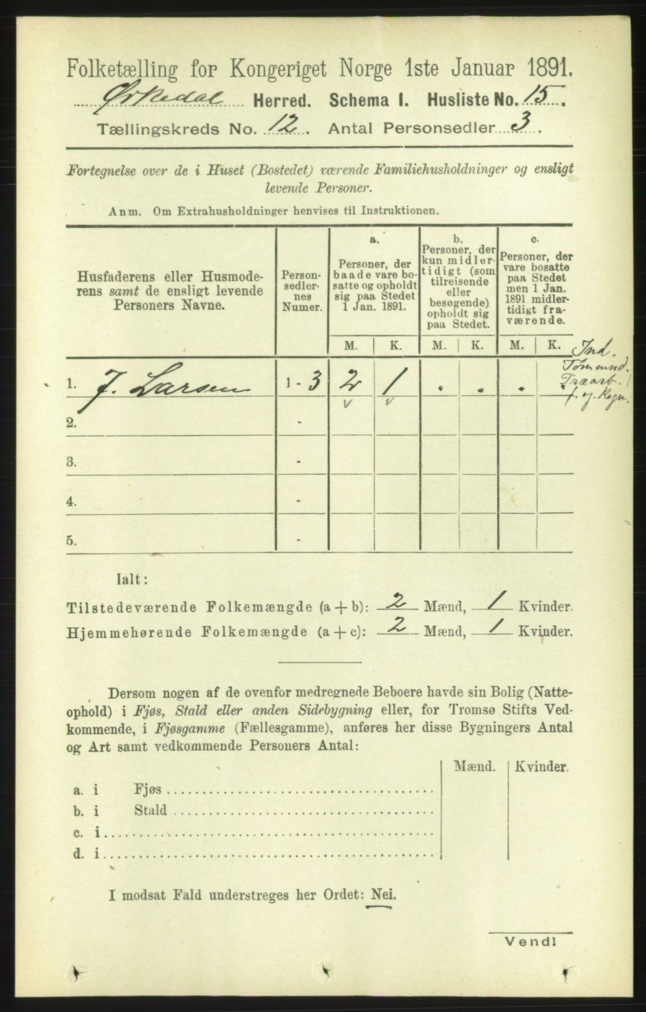 RA, 1891 census for 1638 Orkdal, 1891, p. 5530