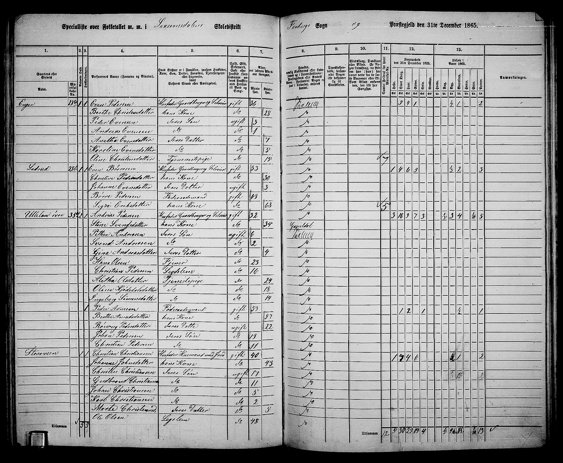 RA, 1865 census for Fåberg/Fåberg og Lillehammer, 1865, p. 216