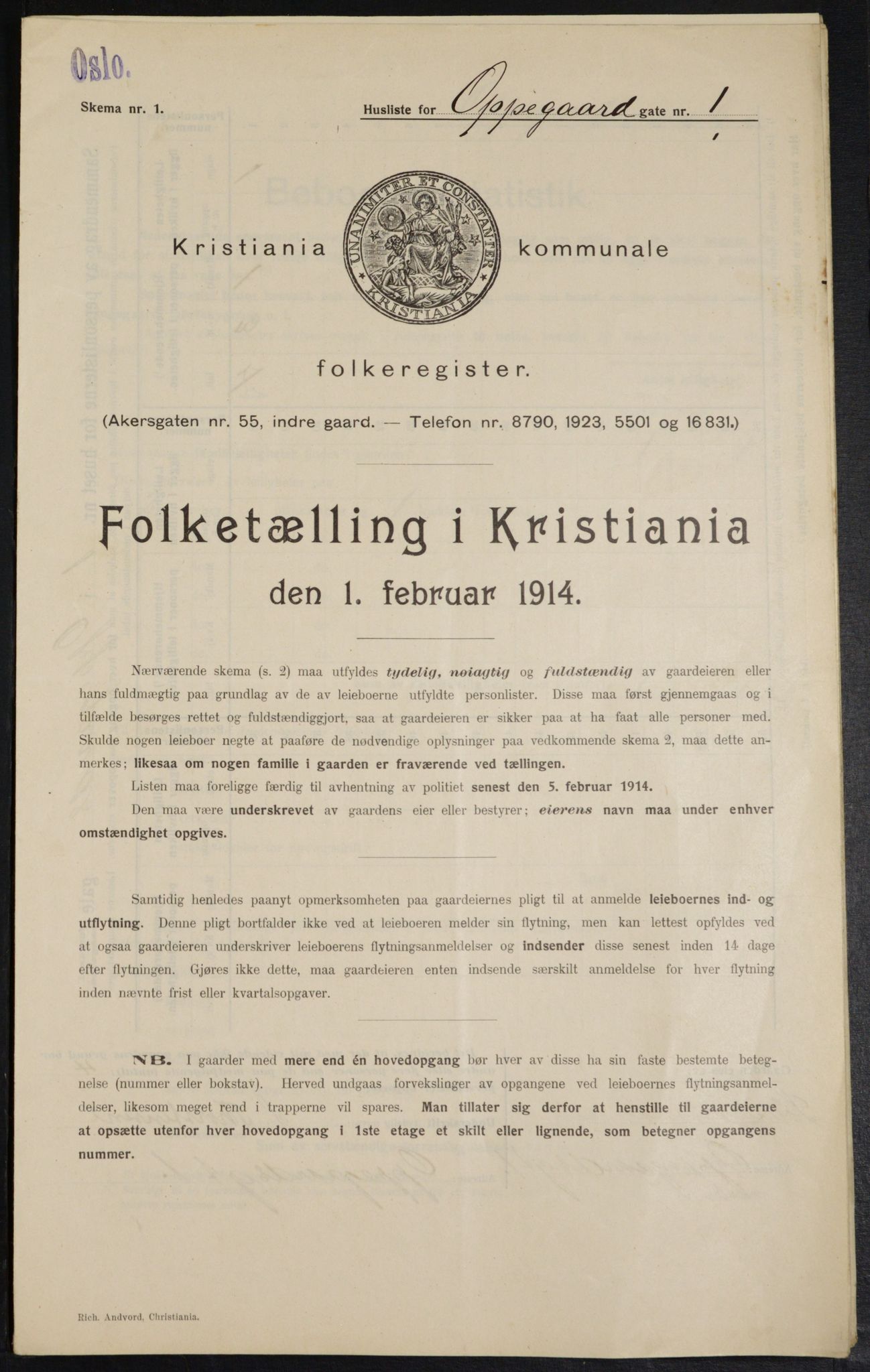 OBA, Municipal Census 1914 for Kristiania, 1914, p. 75770