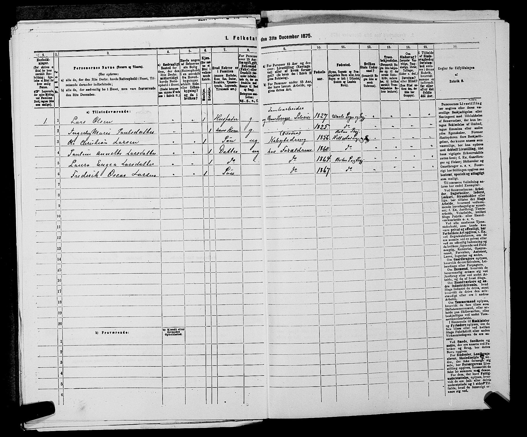 SAKO, 1875 census for 0715P Botne, 1875, p. 684