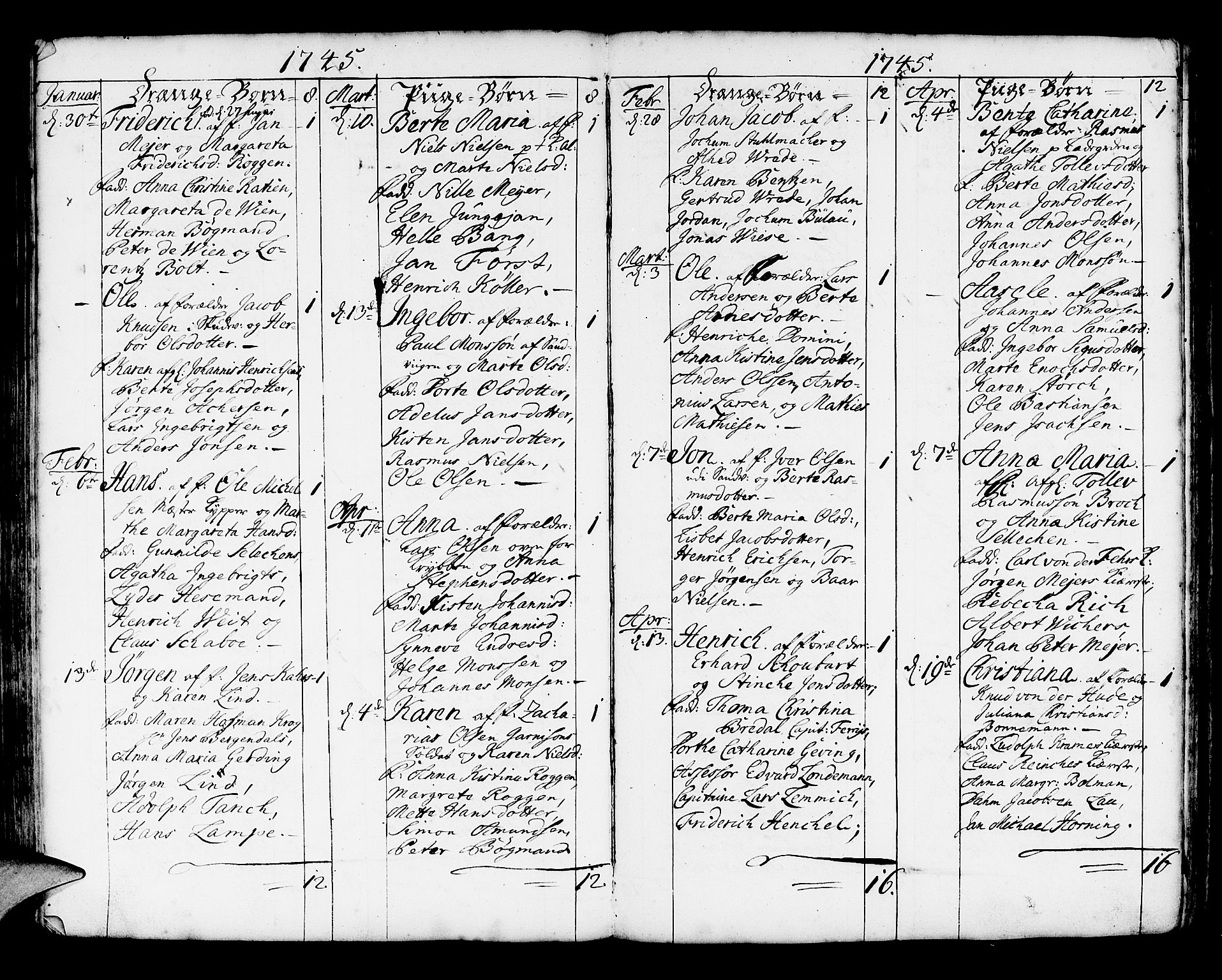 Korskirken sokneprestembete, AV/SAB-A-76101/H/Haa/L0004: Parish register (official) no. A 4, 1720-1750, p. 255