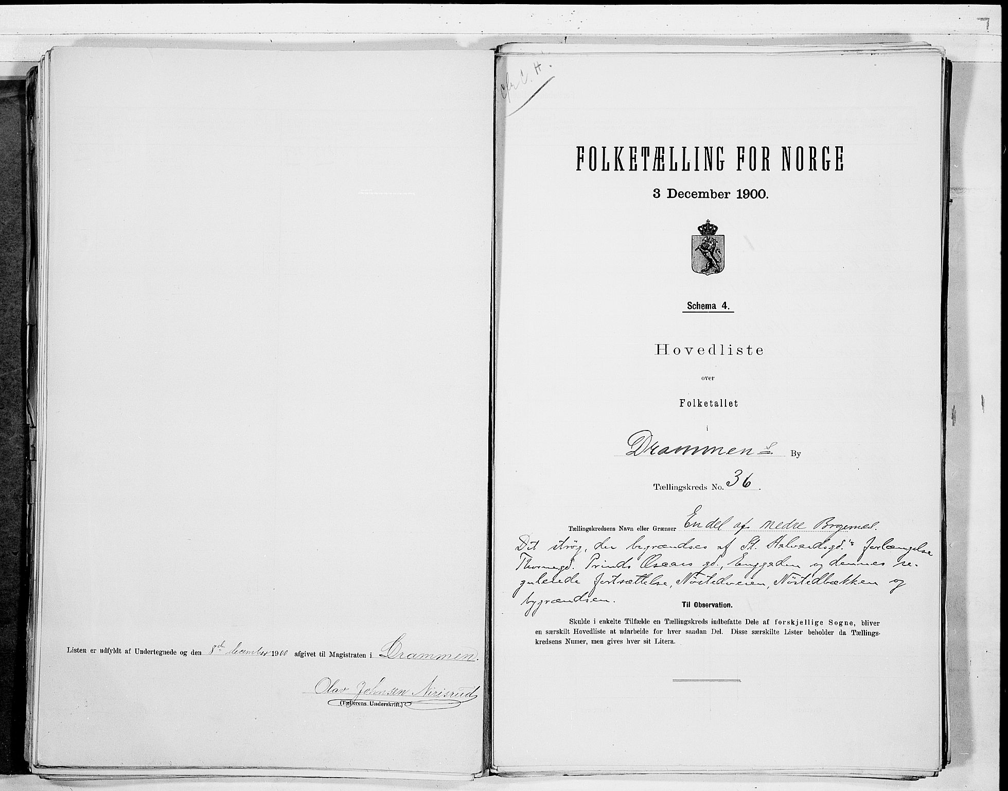 RA, 1900 census for Drammen, 1900, p. 77