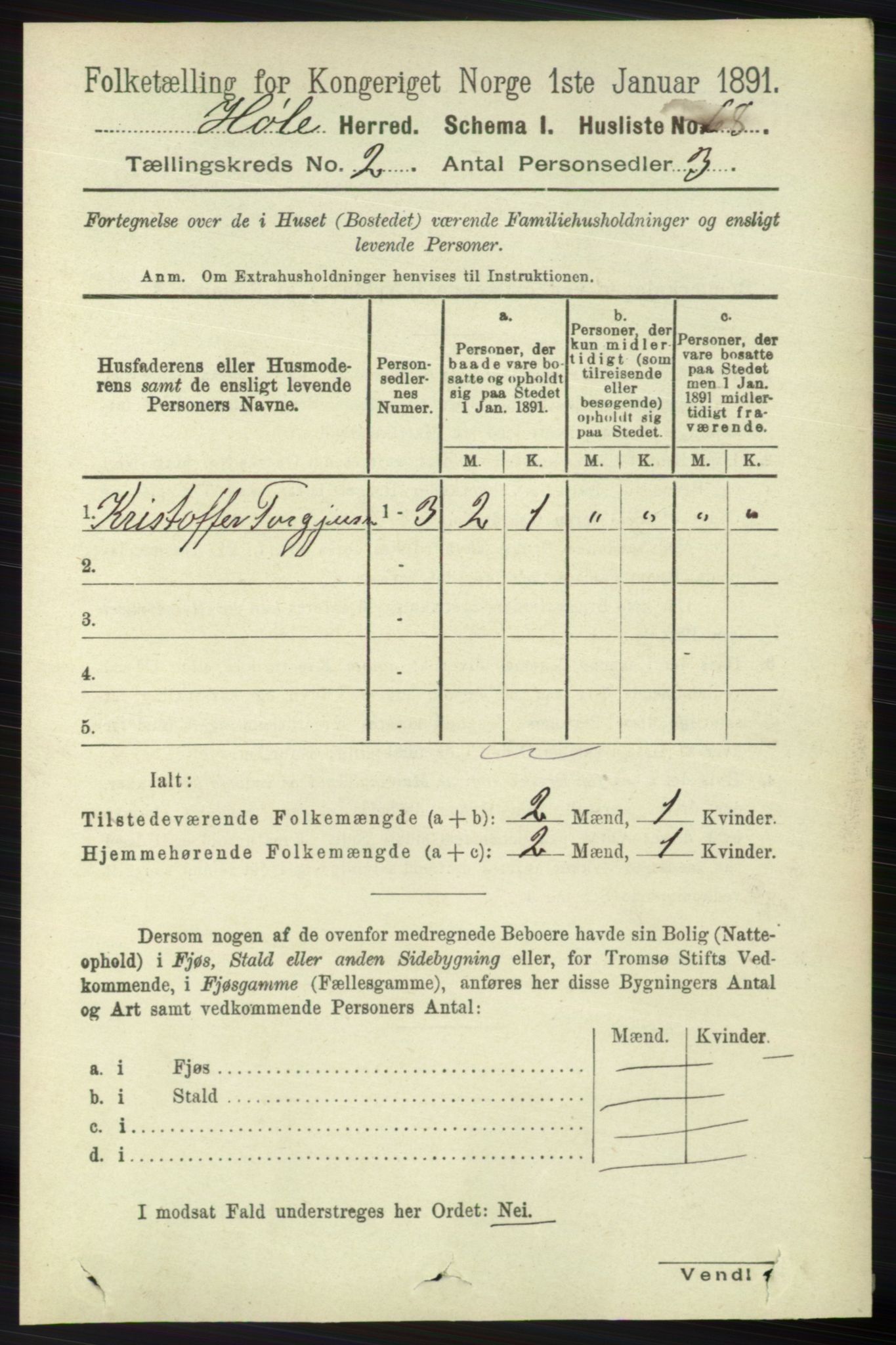 RA, 1891 census for 1128 Høle, 1891, p. 214