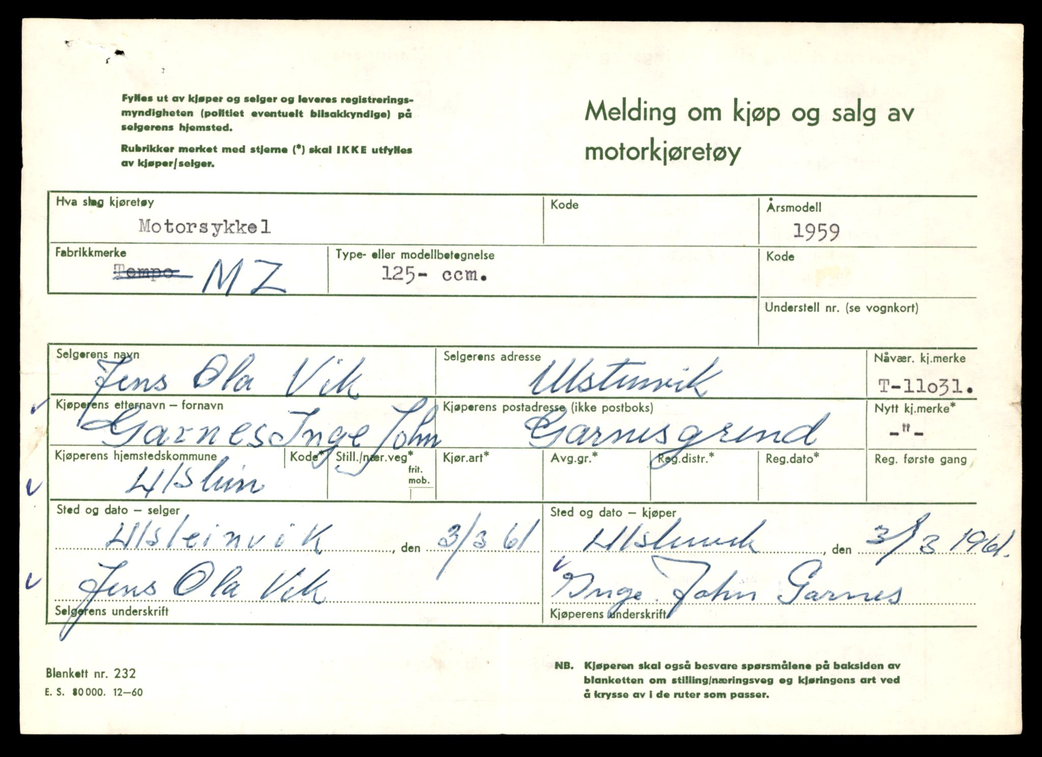 Møre og Romsdal vegkontor - Ålesund trafikkstasjon, AV/SAT-A-4099/F/Fe/L0025: Registreringskort for kjøretøy T 10931 - T 11045, 1927-1998, p. 2700