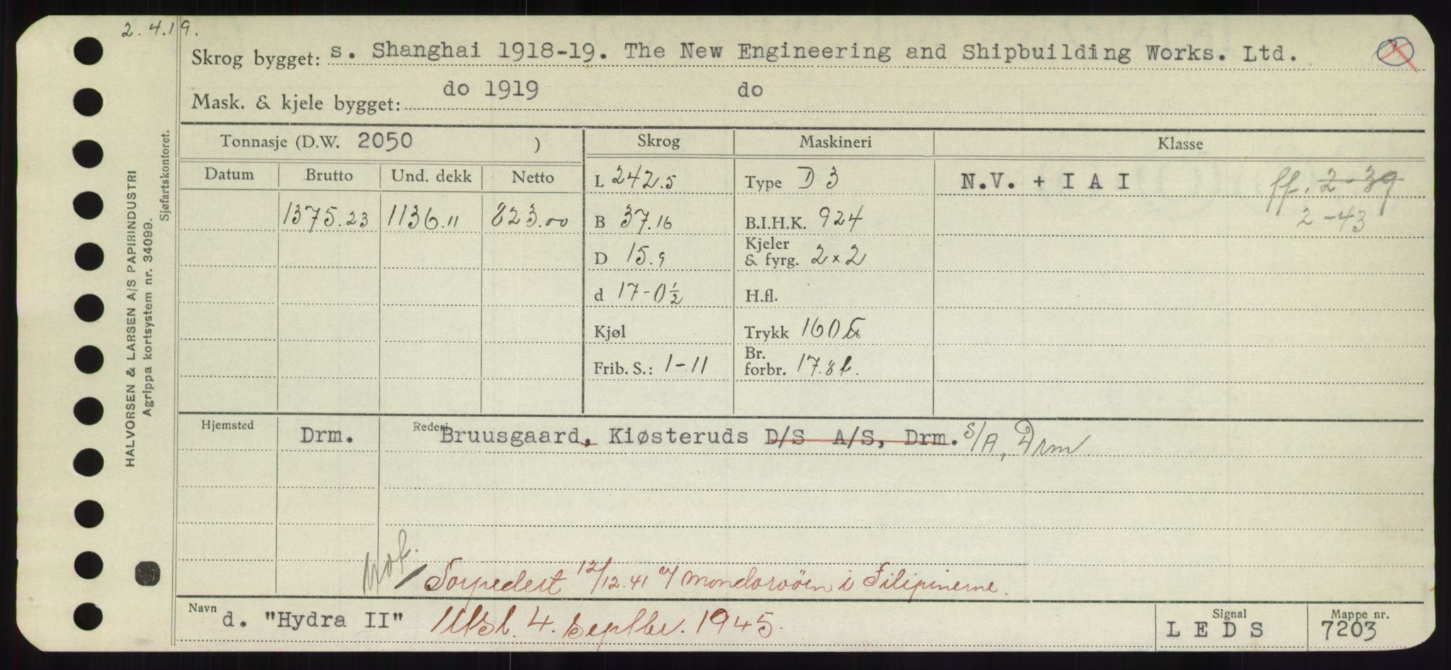 Sjøfartsdirektoratet med forløpere, Skipsmålingen, RA/S-1627/H/Hd/L0017: Fartøy, Holi-Hå, p. 209