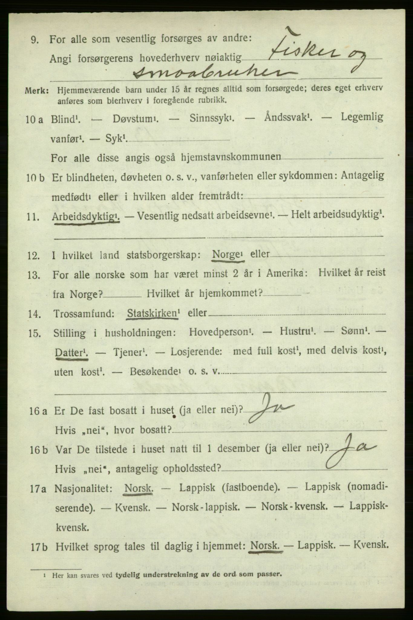 SATØ, 1920 census for Talvik, 1920, p. 3341