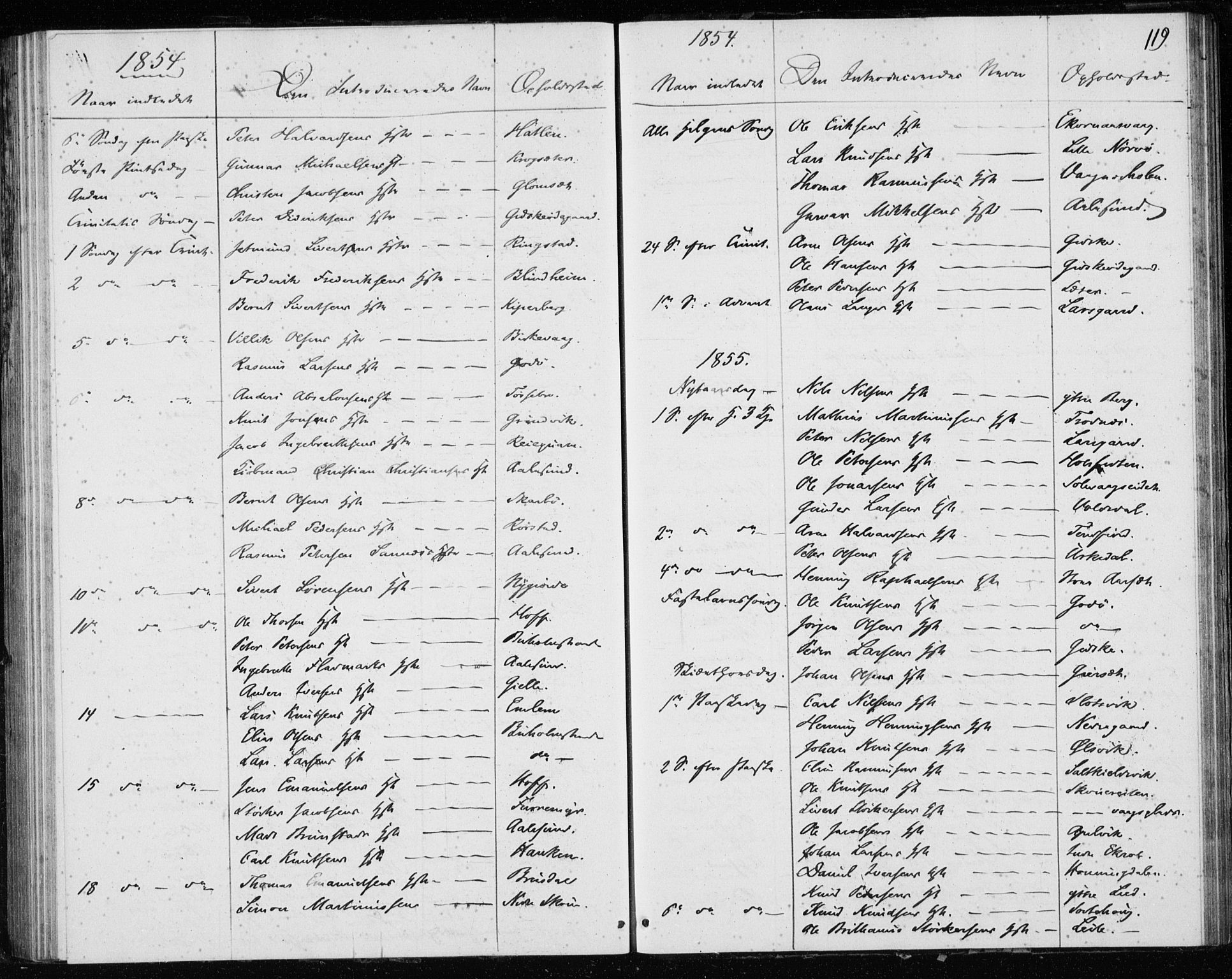 Ministerialprotokoller, klokkerbøker og fødselsregistre - Møre og Romsdal, AV/SAT-A-1454/528/L0416: Curate's parish register no. 528B04, 1853-1857, p. 119