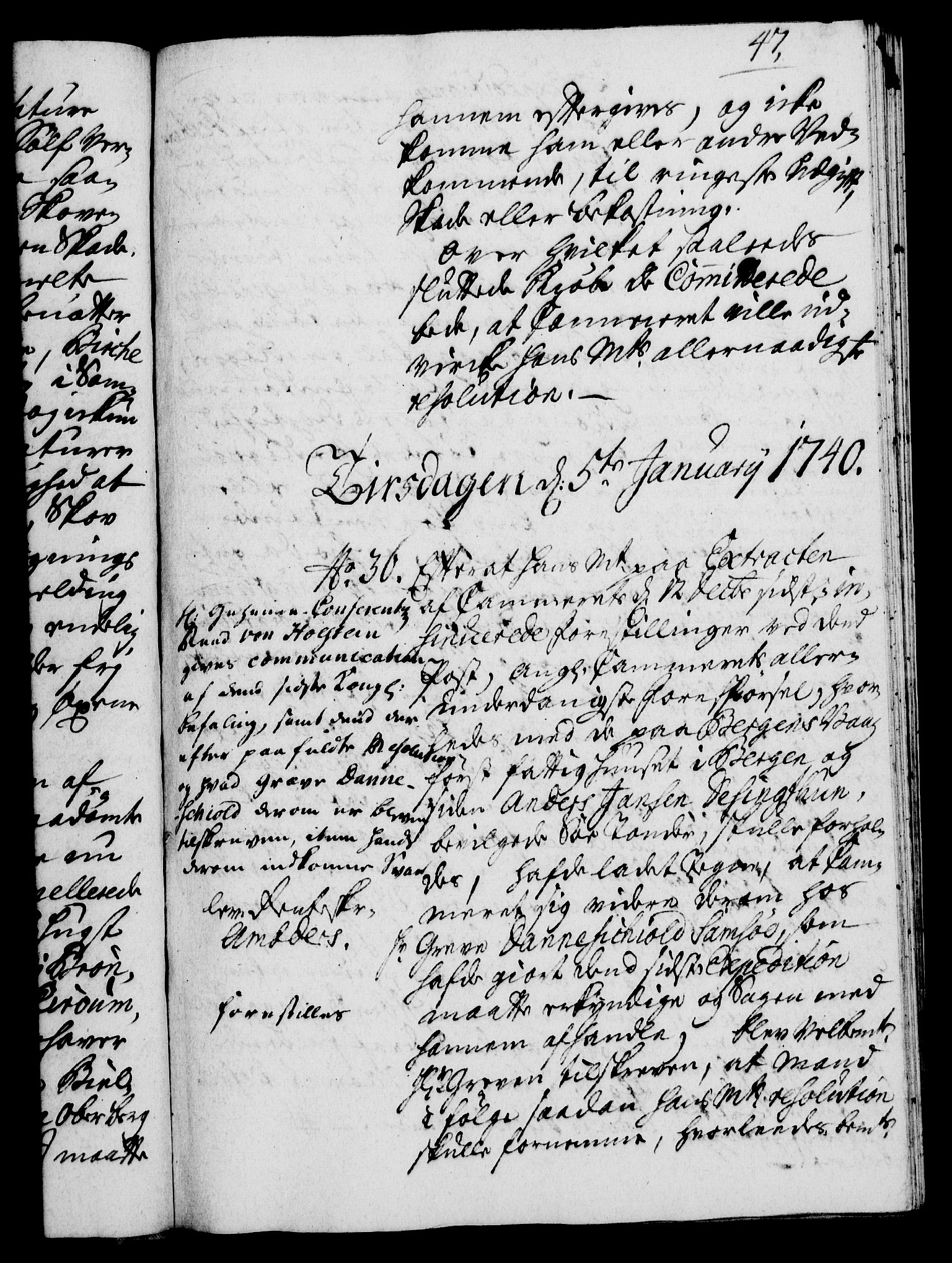 Rentekammeret, Kammerkanselliet, RA/EA-3111/G/Gh/Gha/L0022: Norsk ekstraktmemorialprotokoll (merket RK 53.67), 1739-1741, p. 47