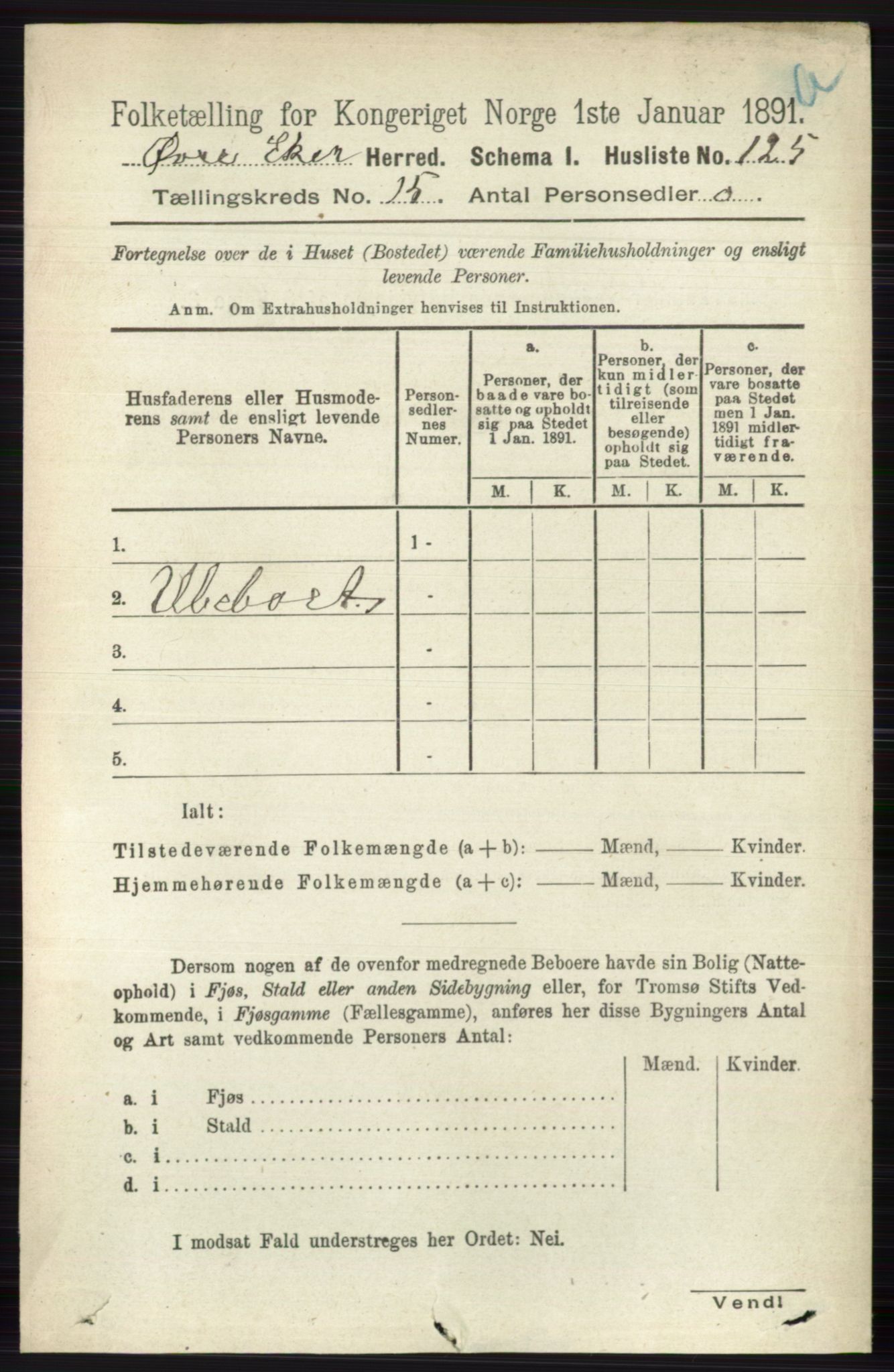 RA, 1891 census for 0624 Øvre Eiker, 1891, p. 7048