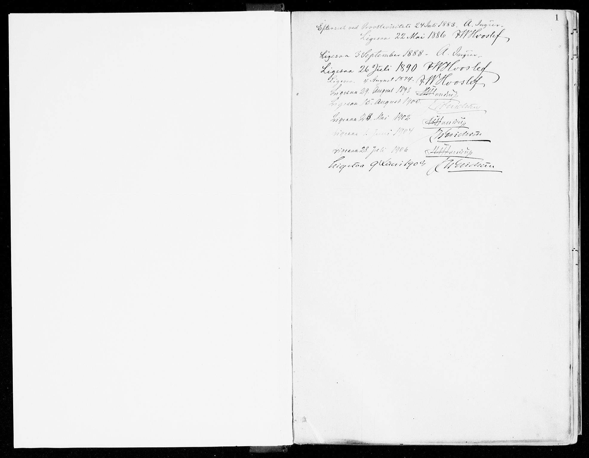 Lavik sokneprestembete, SAB/A-80901: Parish register (official) no. B 1, 1882-1908, p. 1