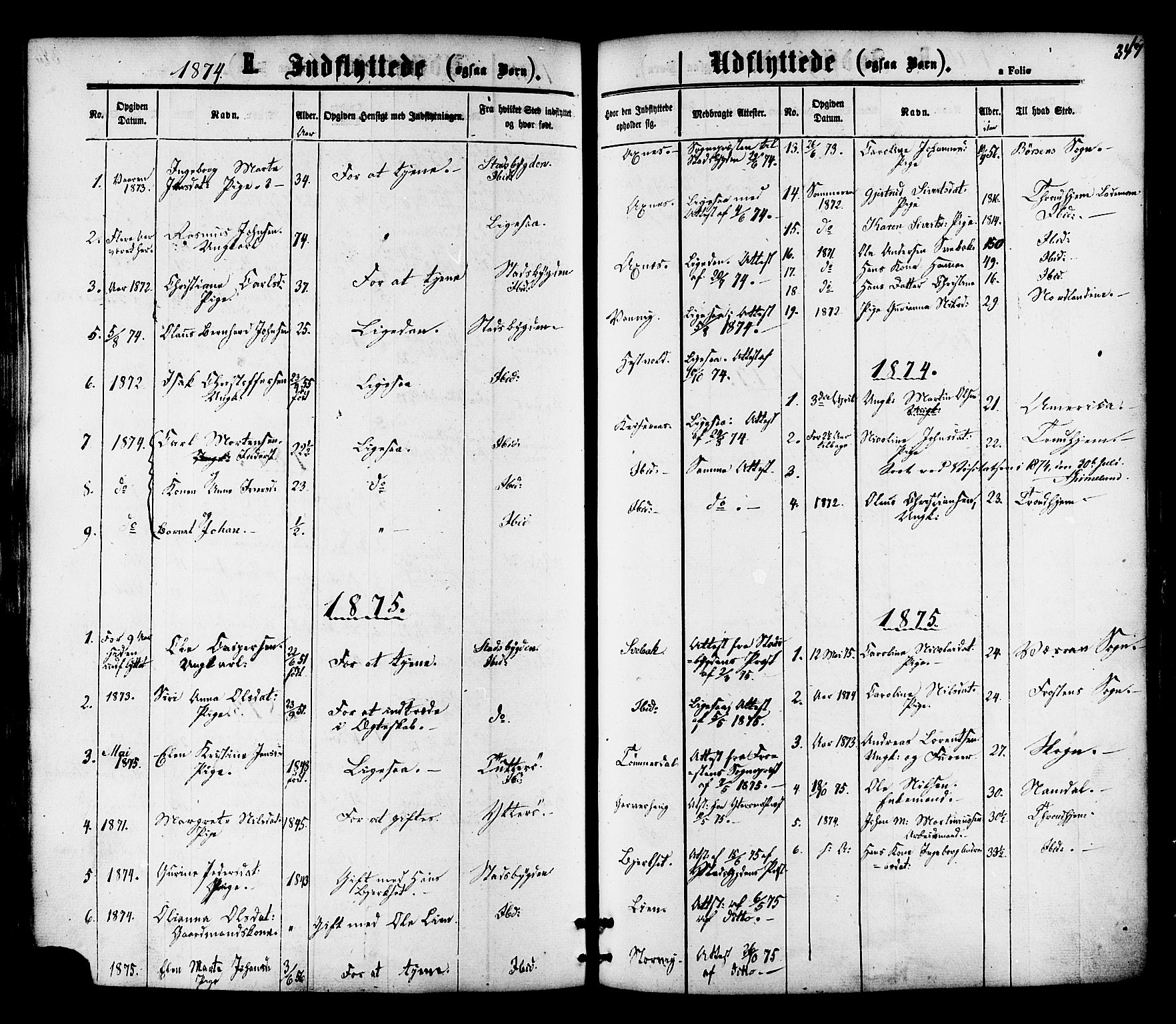 Ministerialprotokoller, klokkerbøker og fødselsregistre - Nord-Trøndelag, SAT/A-1458/701/L0009: Parish register (official) no. 701A09 /1, 1864-1882, p. 347
