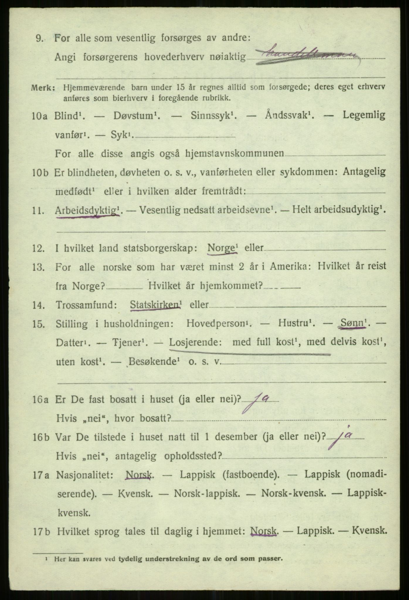 SATØ, 1920 census for Helgøy, 1920, p. 1408