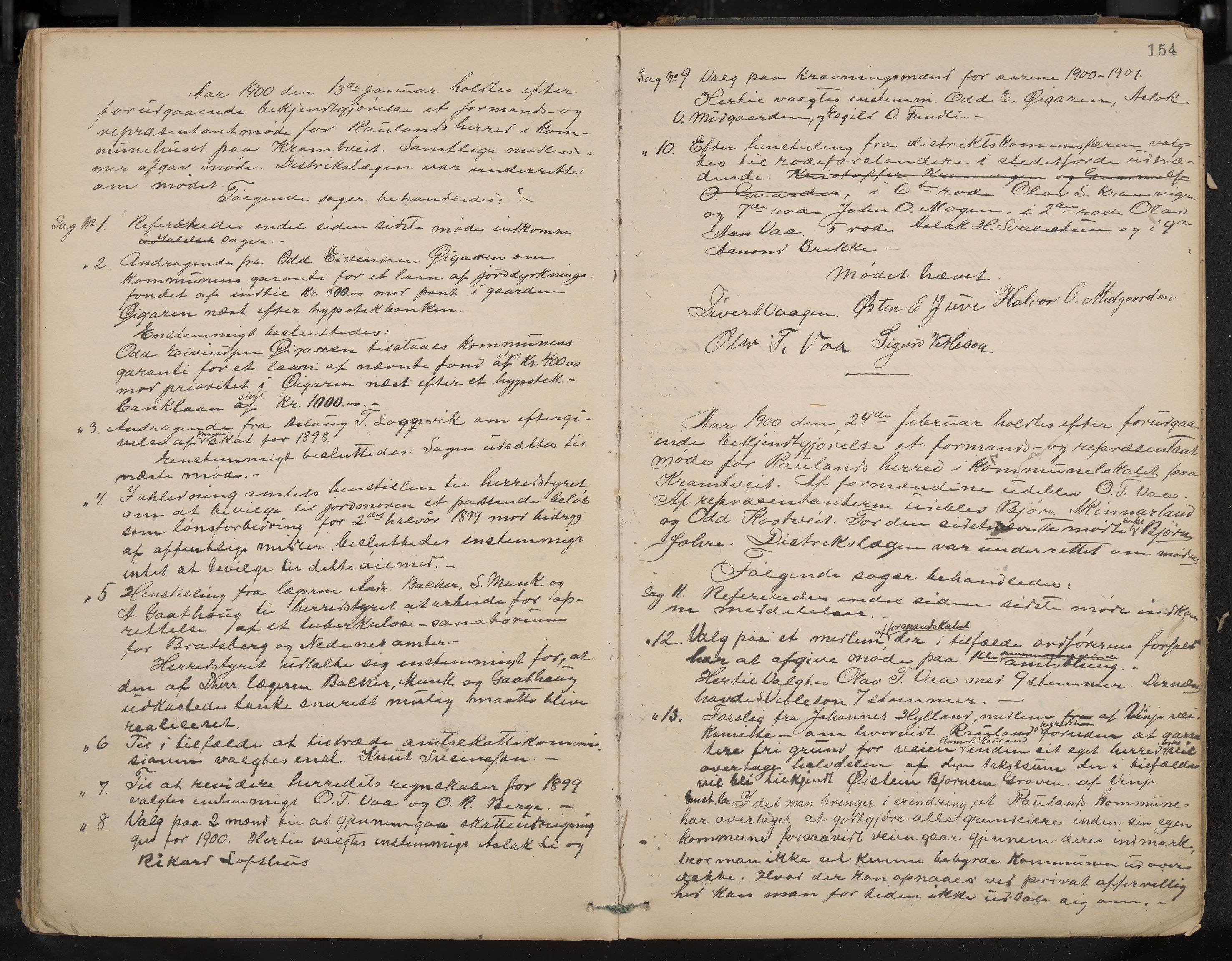 Rauland formannskap og sentraladministrasjon, IKAK/0835021/A/Aa/L0002: Møtebok, 1884-1908, p. 154