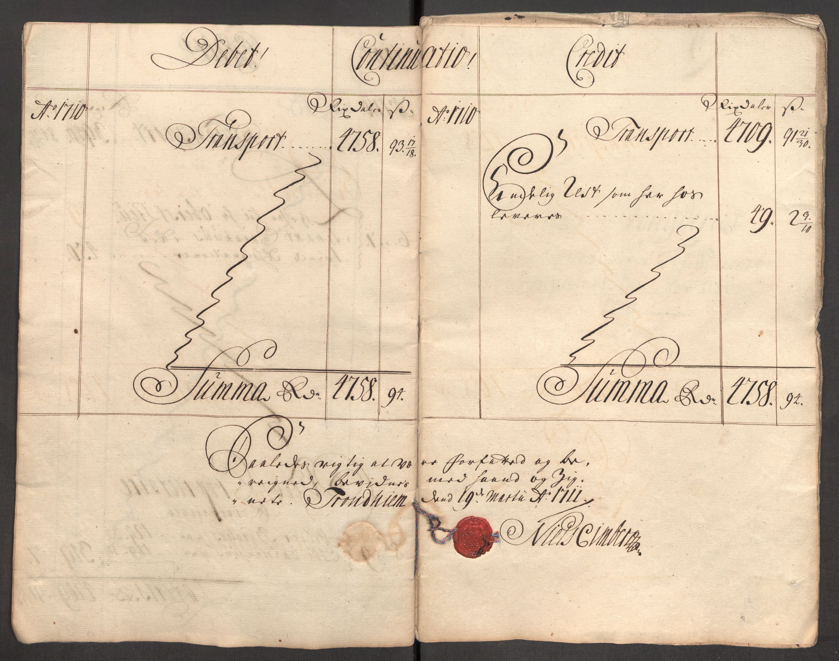 Rentekammeret inntil 1814, Reviderte regnskaper, Fogderegnskap, AV/RA-EA-4092/R57/L3859: Fogderegnskap Fosen, 1710, p. 12