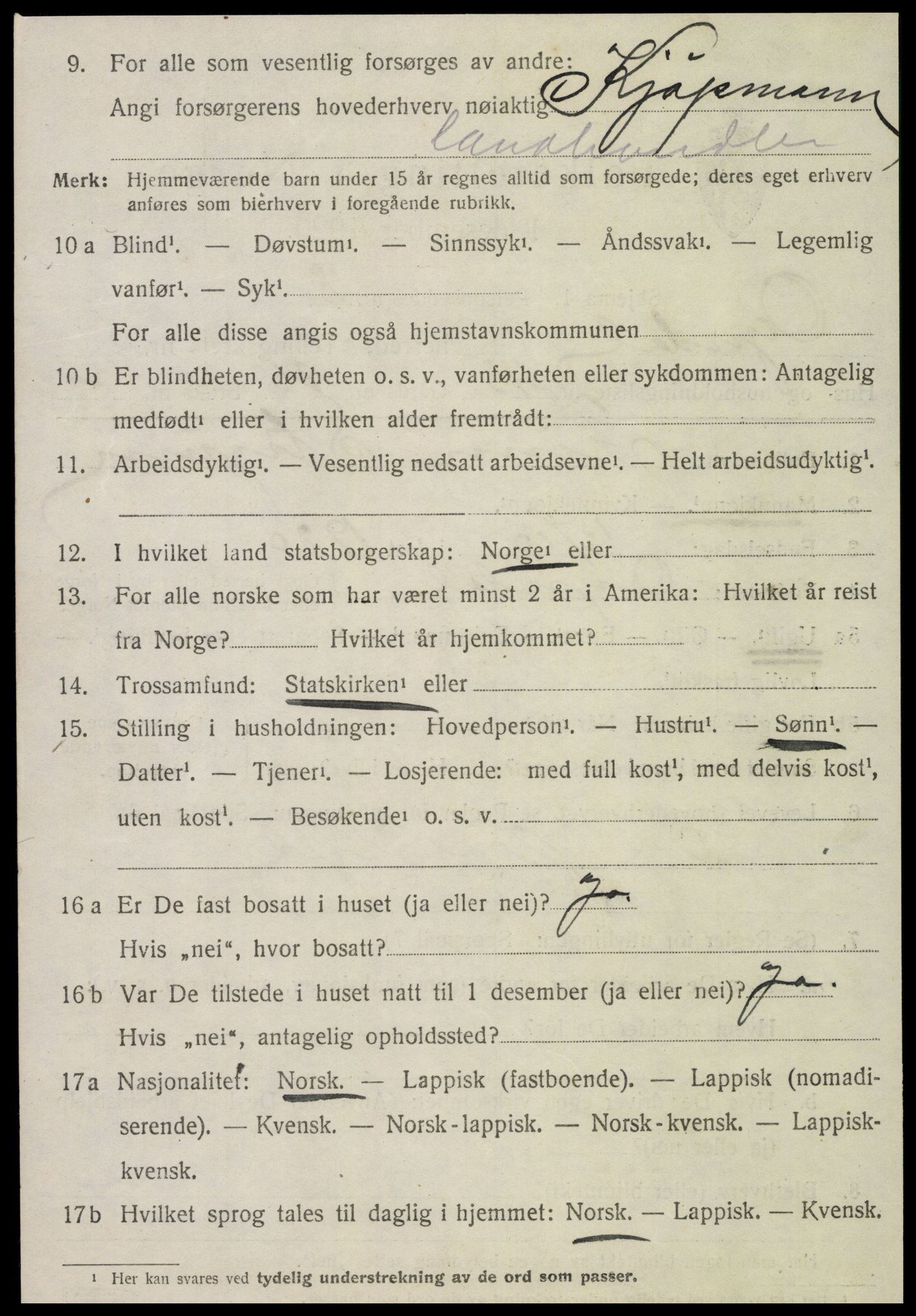 SAT, 1920 census for Ogndal, 1920, p. 1944