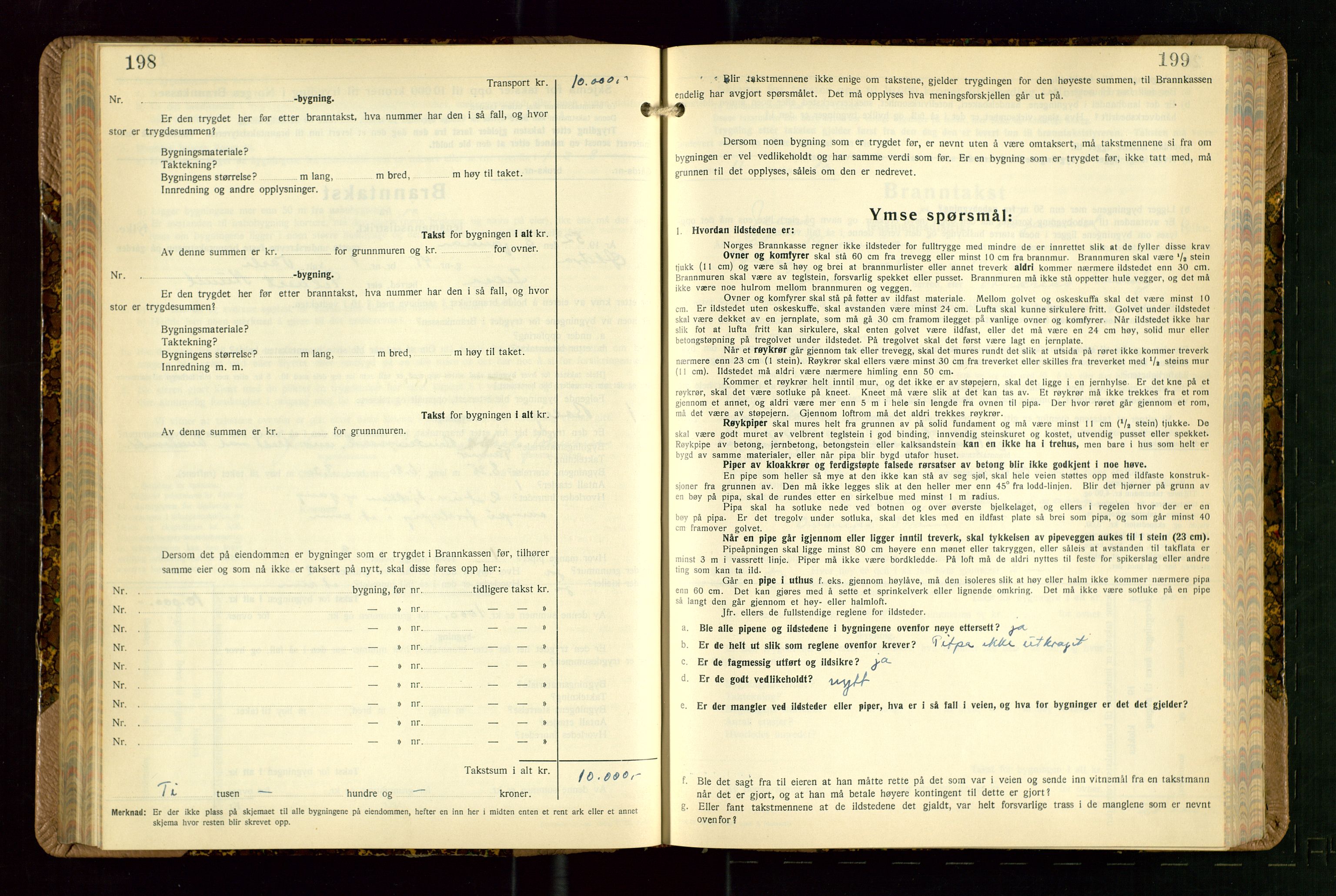 Jelsa lensmannskontor, AV/SAST-A-100360/Gob/L0003: "Branntakstprotokoll", 1942-1955, p. 198-199