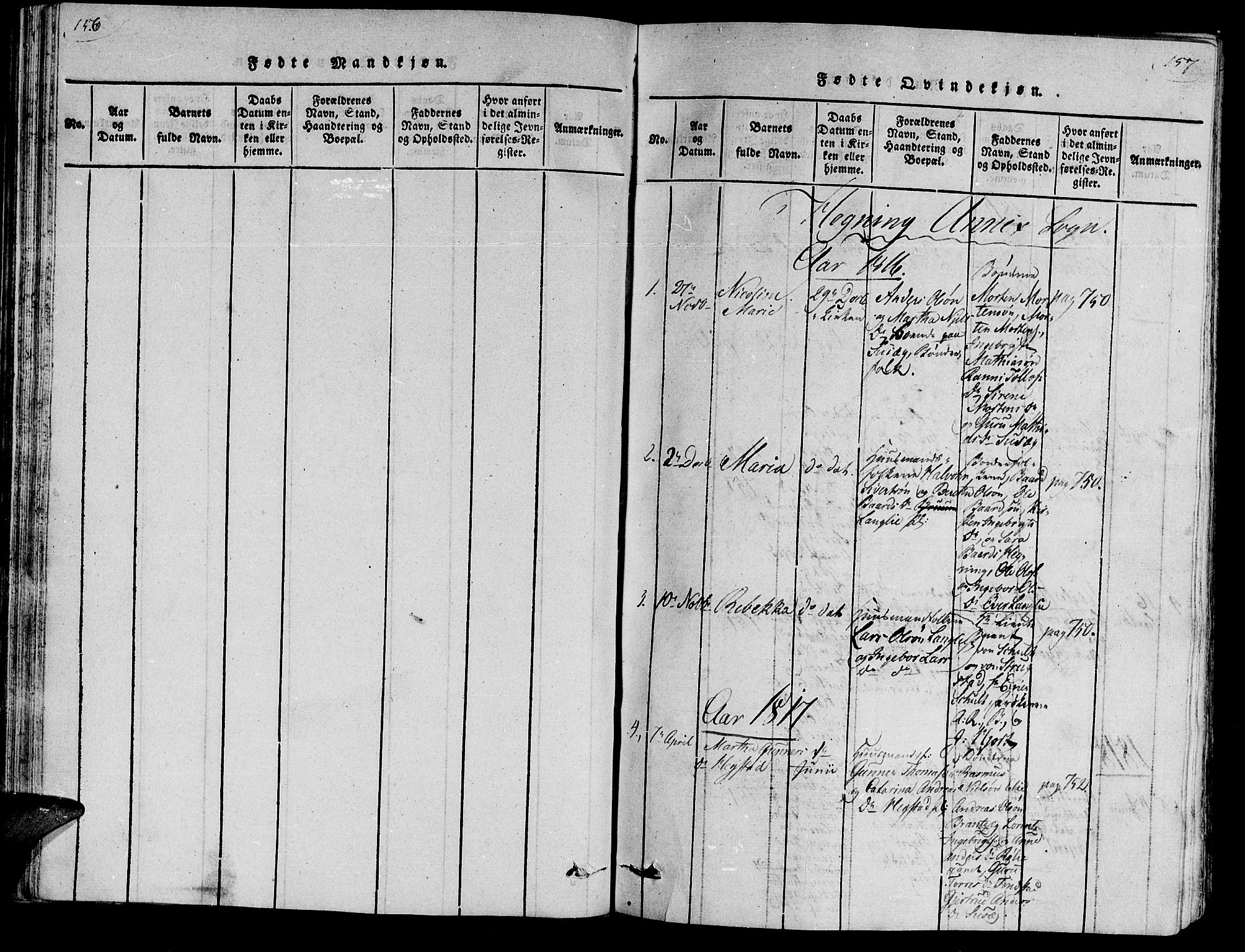 Ministerialprotokoller, klokkerbøker og fødselsregistre - Nord-Trøndelag, SAT/A-1458/735/L0333: Parish register (official) no. 735A04 /3, 1816-1825, p. 156-157