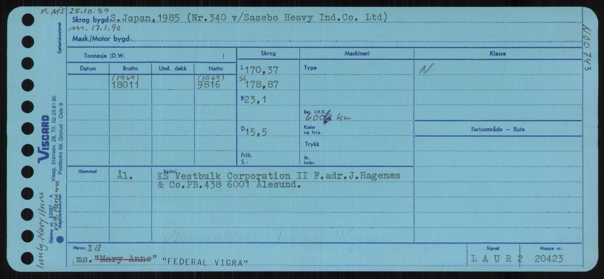 Sjøfartsdirektoratet med forløpere, Skipsmålingen, AV/RA-S-1627/H/Ha/L0002/0001: Fartøy, Eik-Hill / Fartøy, Eik-F, p. 357