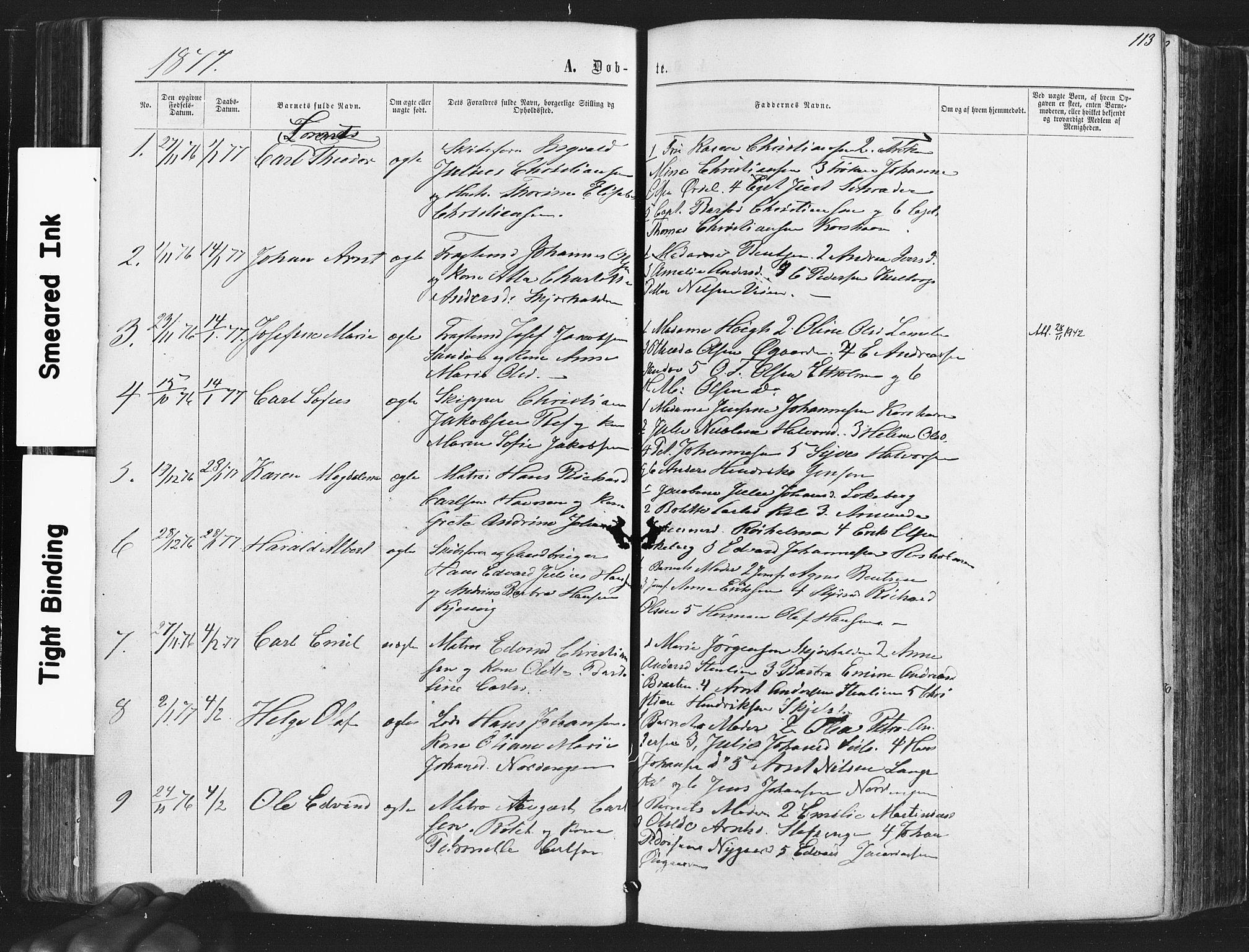 Hvaler prestekontor Kirkebøker, AV/SAO-A-2001/F/Fa/L0007: Parish register (official) no. I 7, 1864-1878, p. 113