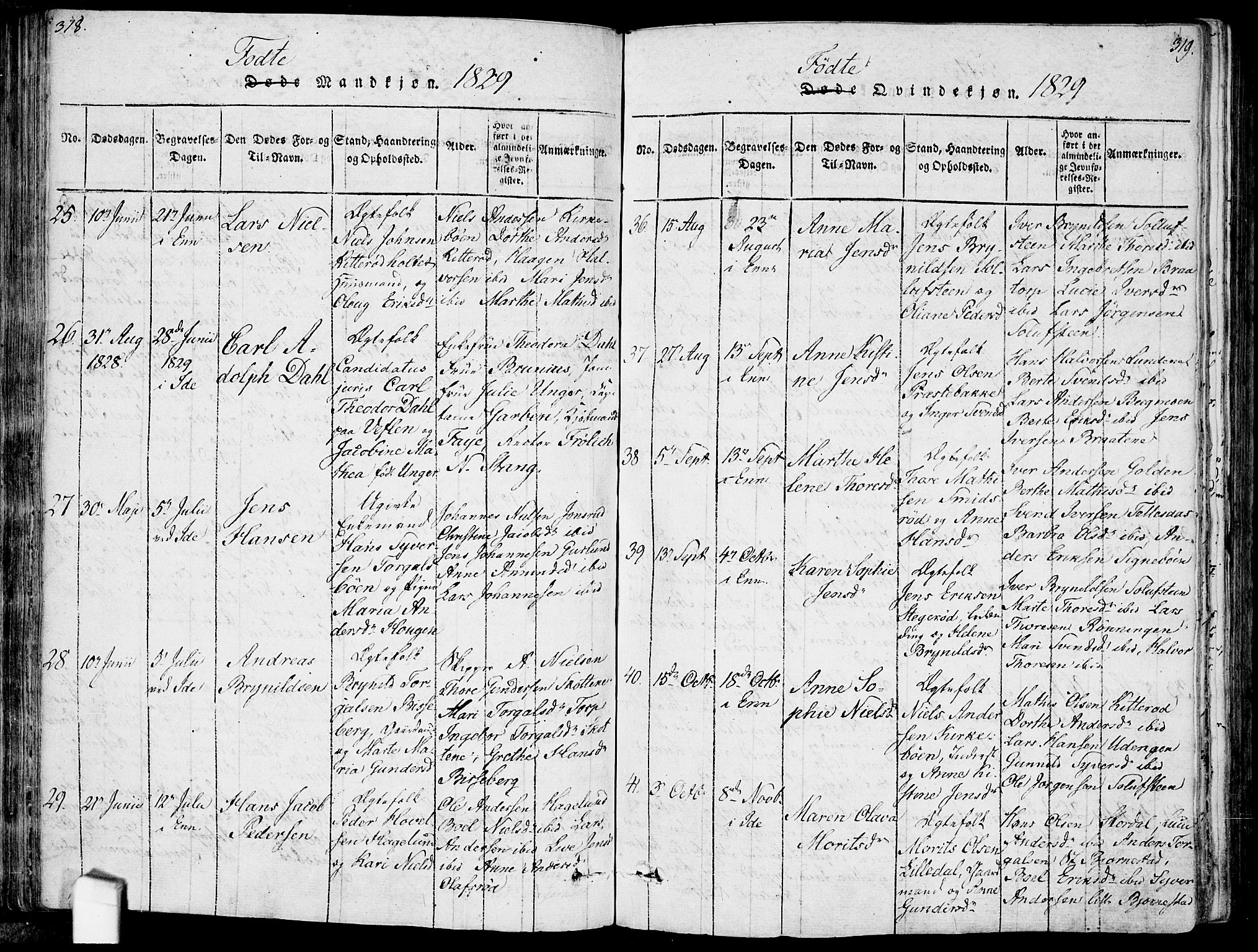 Idd prestekontor Kirkebøker, SAO/A-10911/F/Fc/L0002: Parish register (official) no. III 2, 1815-1831, p. 318-319