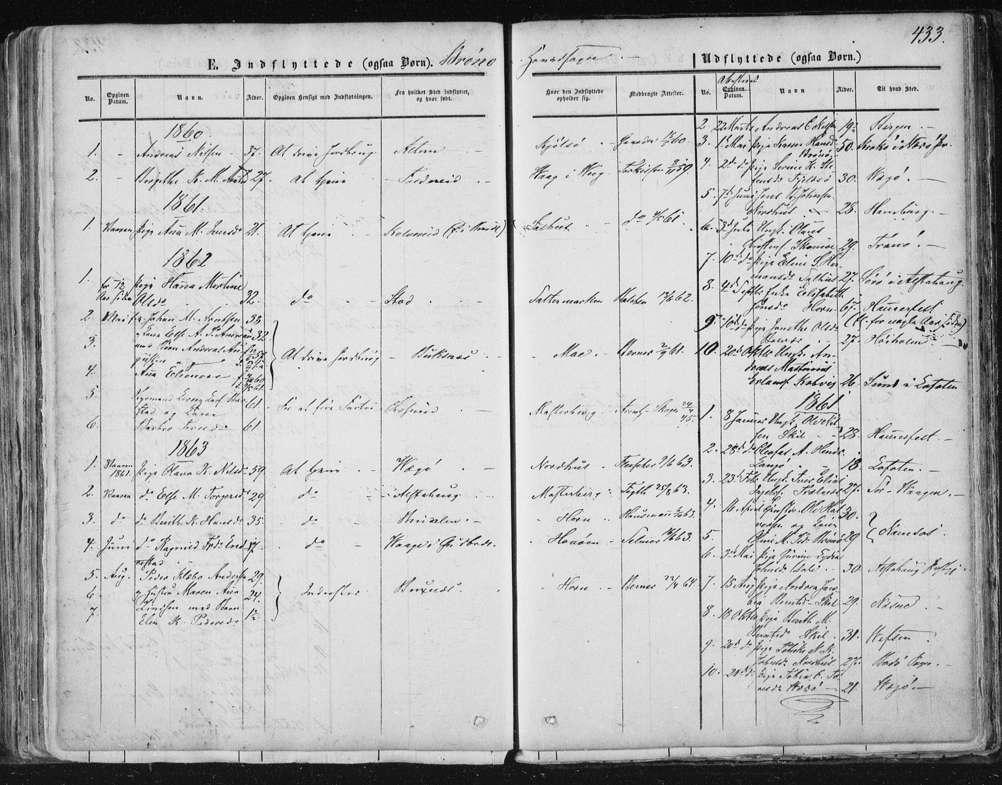 Ministerialprotokoller, klokkerbøker og fødselsregistre - Nordland, SAT/A-1459/813/L0198: Parish register (official) no. 813A08, 1834-1874, p. 433