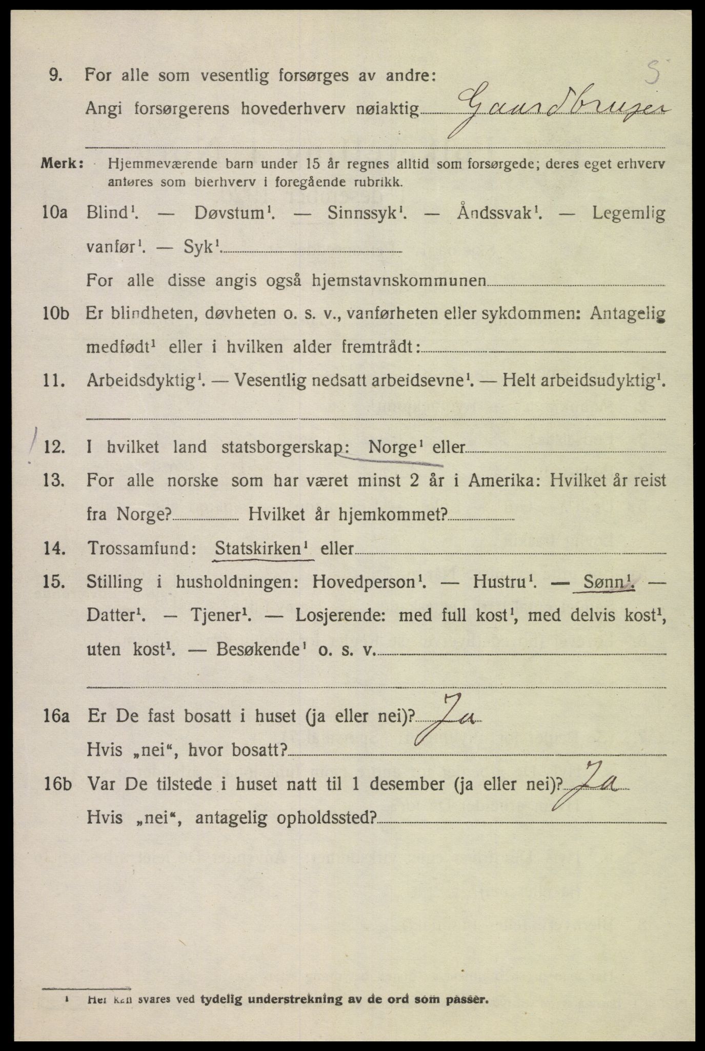 SAK, 1920 census for Kvås, 1920, p. 1293