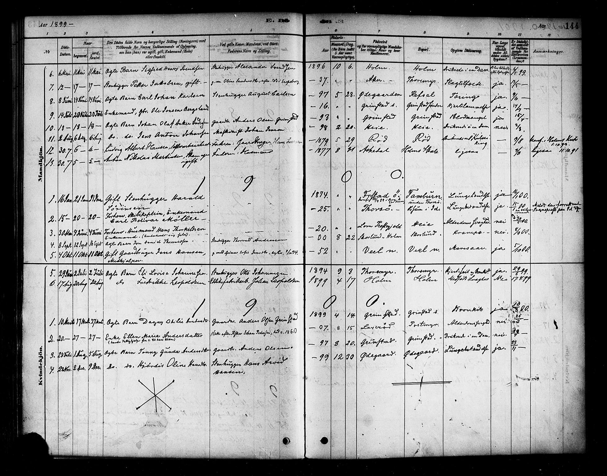Borge prestekontor Kirkebøker, SAO/A-10903/F/Fb/L0003: Parish register (official) no. II 3, 1878-1902, p. 144