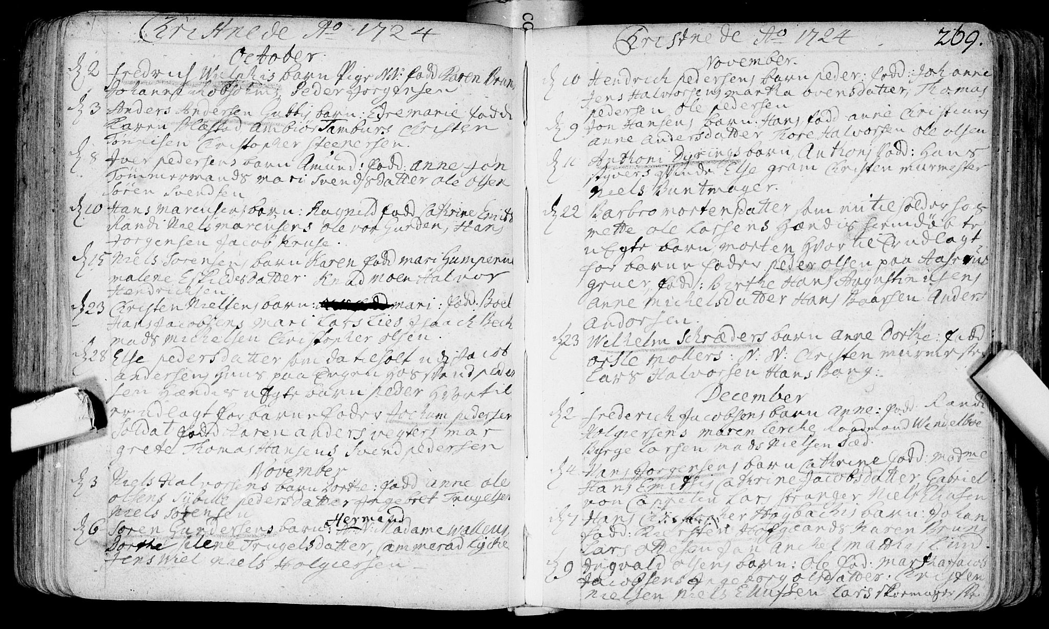 Bragernes kirkebøker, SAKO/A-6/F/Fa/L0003: Parish register (official) no. I 3, 1706-1734, p. 269