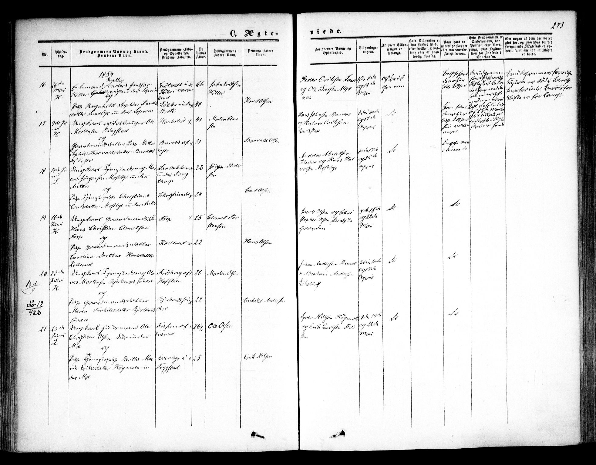 Høland prestekontor Kirkebøker, SAO/A-10346a/F/Fa/L0010: Parish register (official) no. I 10, 1854-1861, p. 273