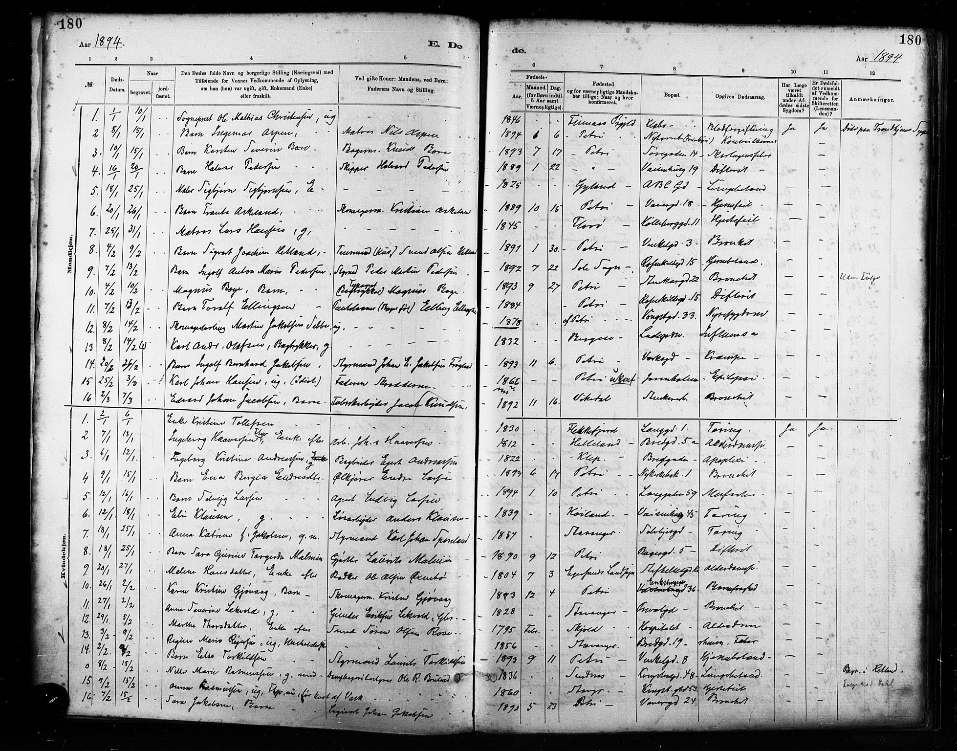 St. Petri sokneprestkontor, AV/SAST-A-101813/001/30/30BA/L0017: Parish register (official) no. A 17, 1879-1895, p. 180