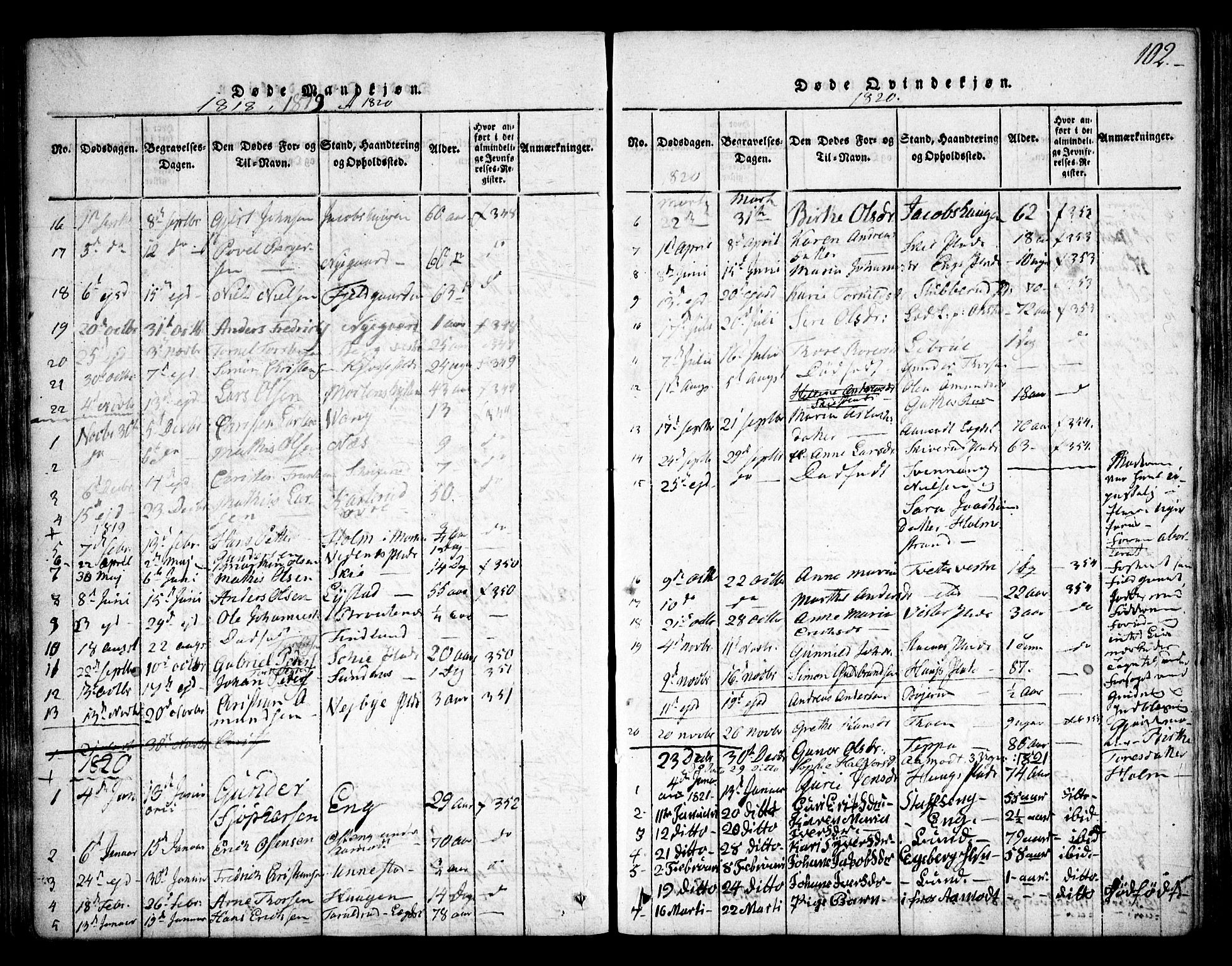 Skiptvet prestekontor Kirkebøker, SAO/A-20009/F/Fa/L0005: Parish register (official) no. 5, 1814-1838, p. 102