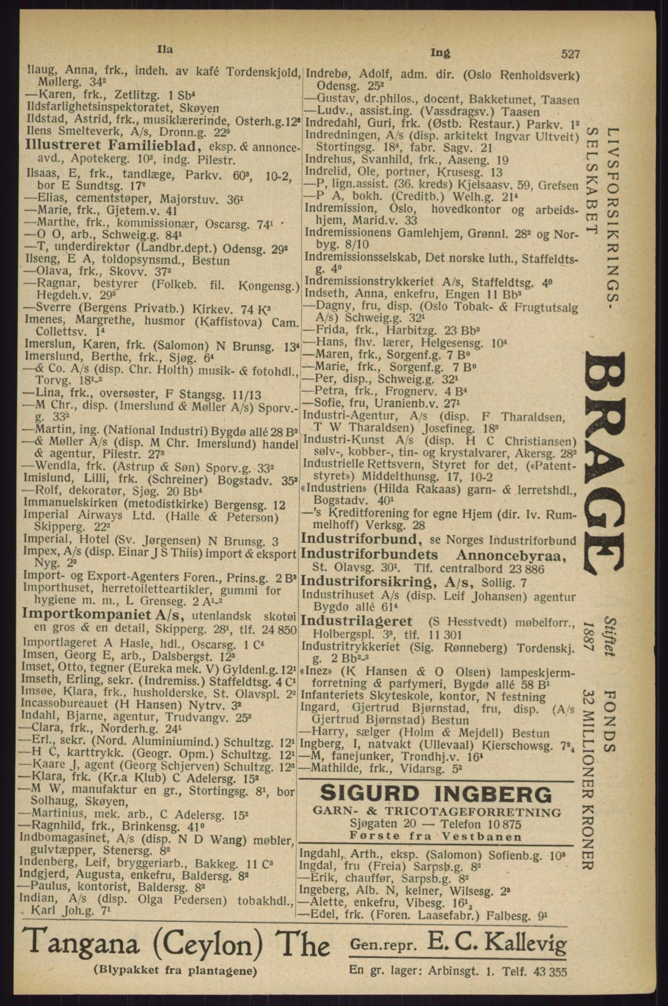 Kristiania/Oslo adressebok, PUBL/-, 1927, p. 527