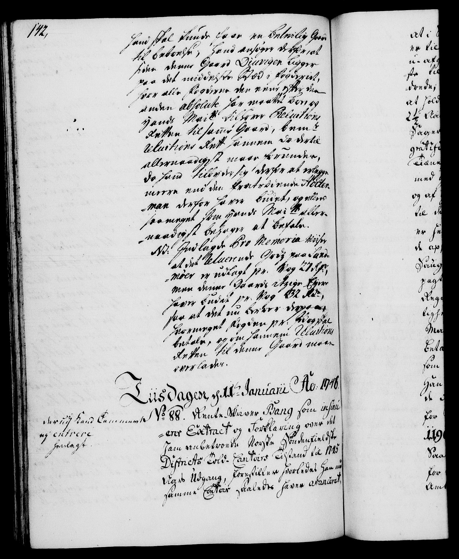 Rentekammeret, Kammerkanselliet, RA/EA-3111/G/Gh/Gha/L0027: Norsk ekstraktmemorialprotokoll (merket RK 53.72), 1745-1746, p. 142