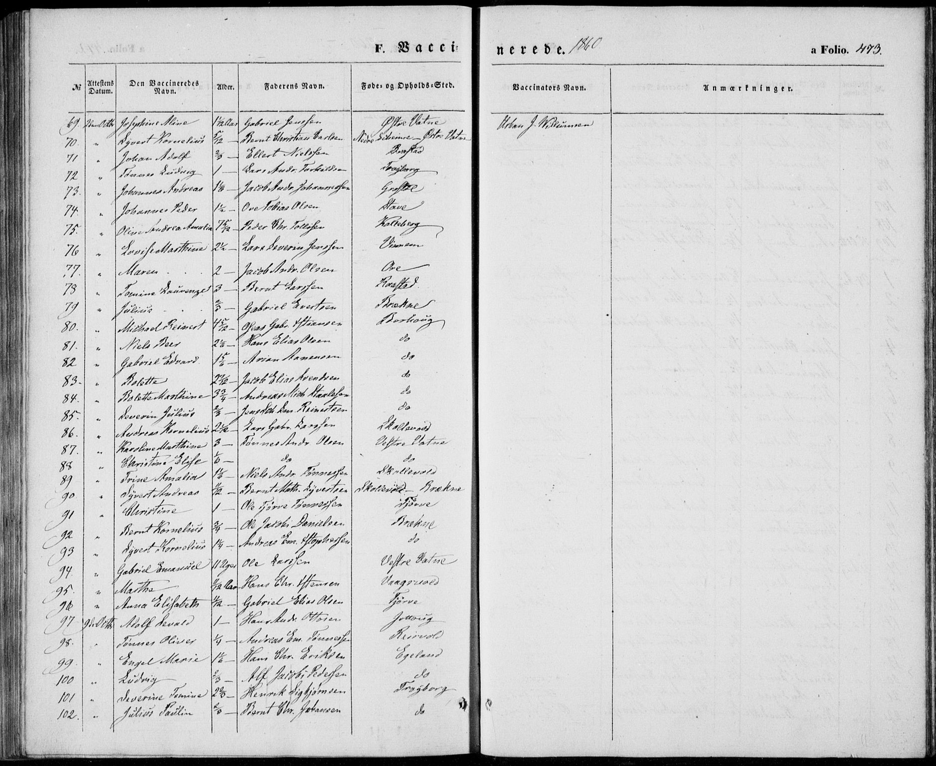 Lista sokneprestkontor, AV/SAK-1111-0027/F/Fb/L0002: Parish register (copy) no. B 2, 1847-1862, p. 473