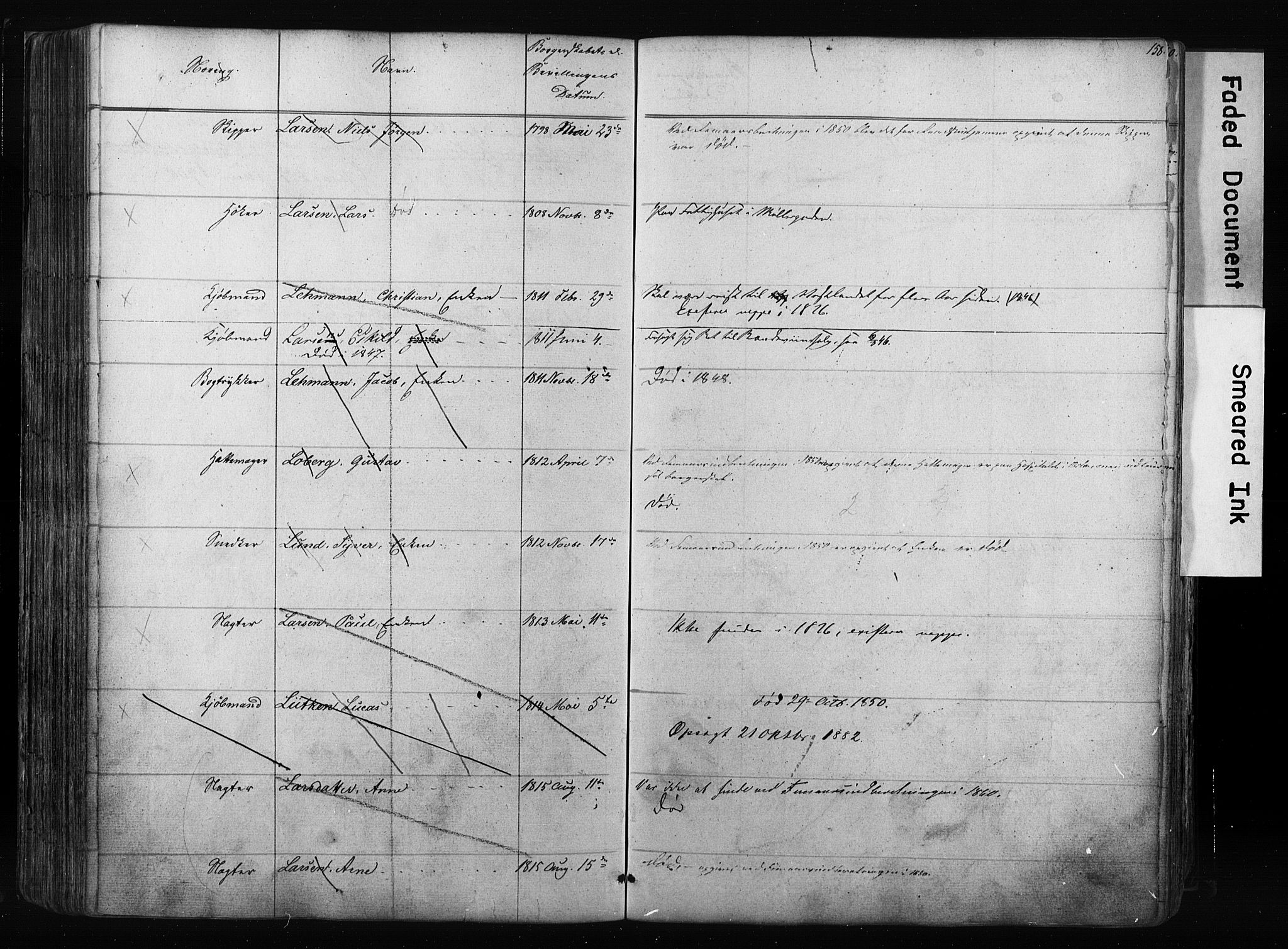 Kristiania magistrat, SAO/A-10711/F/Fb/L0003: Borgerrulle, 1842-1860, p. 161